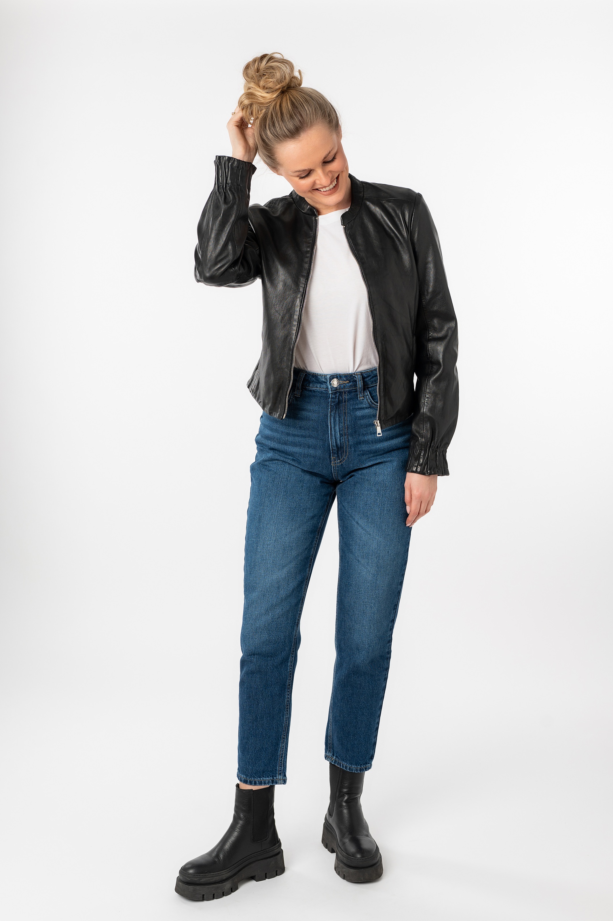 Mauritius Lederjacke »MWCassie«, mit Stehkragen
