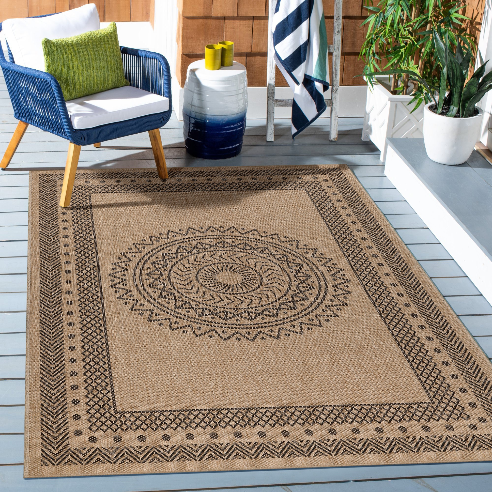 Ayyildiz Teppiche Outdoorteppich "DHAKA 8714, auch als Läufer" rechteckig 5 mm Höhe Orient / Pflegeleicht / Strapazierfähig / In- und Outdoor geeignet