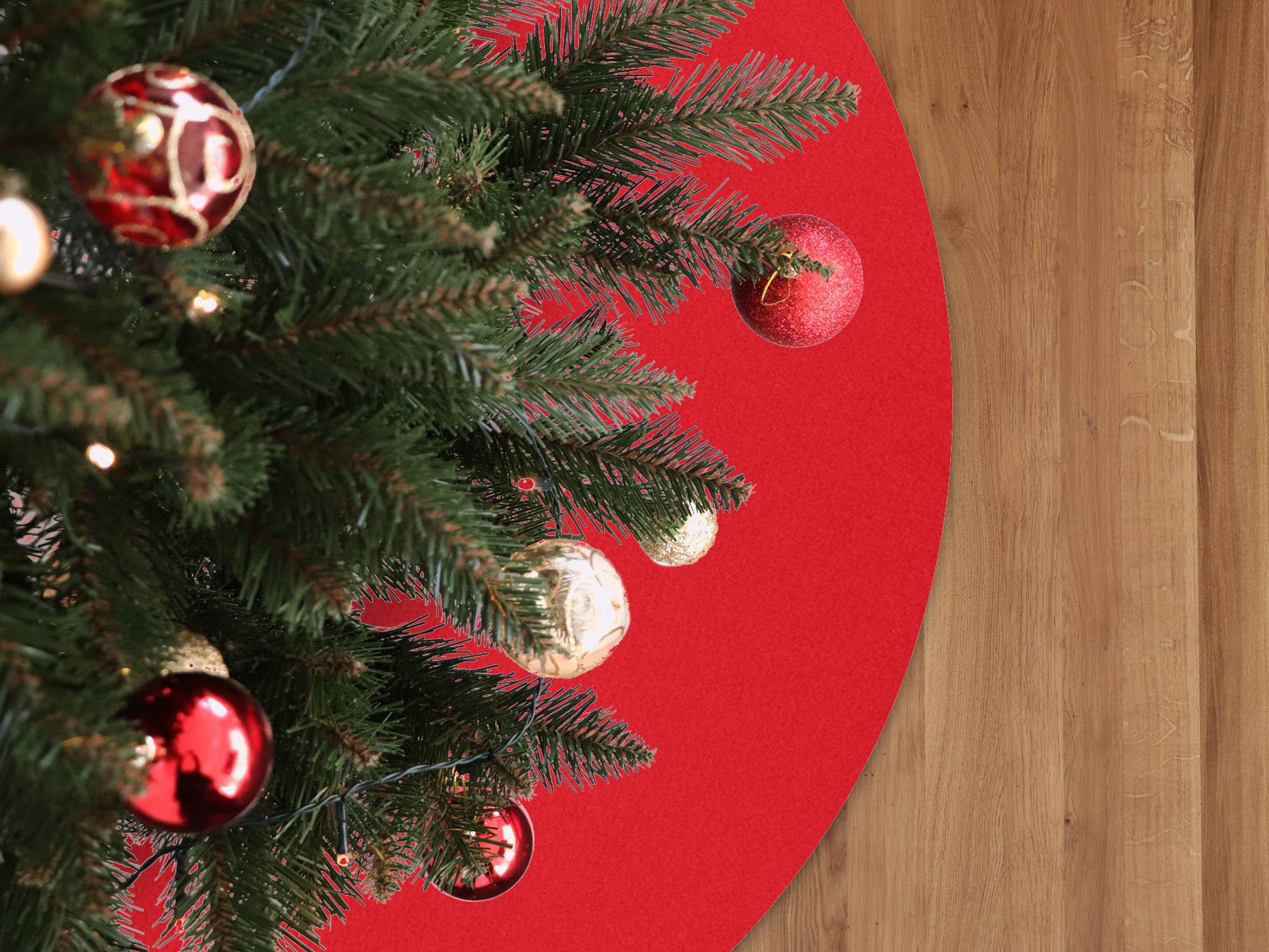 Baumteppich "Weihnachtsbaum & Adventskranz Unterlage "REVExpo", Made in Belgium", rot, H:5mm Ø:30cm, Polypropylen (PP), PRIMAFLOR-IDEEN IN TEXTIL, Teppiche, in 3 Größen, Uni-Farben, Filzunterlage, rutschsicher, Weihnachten 3