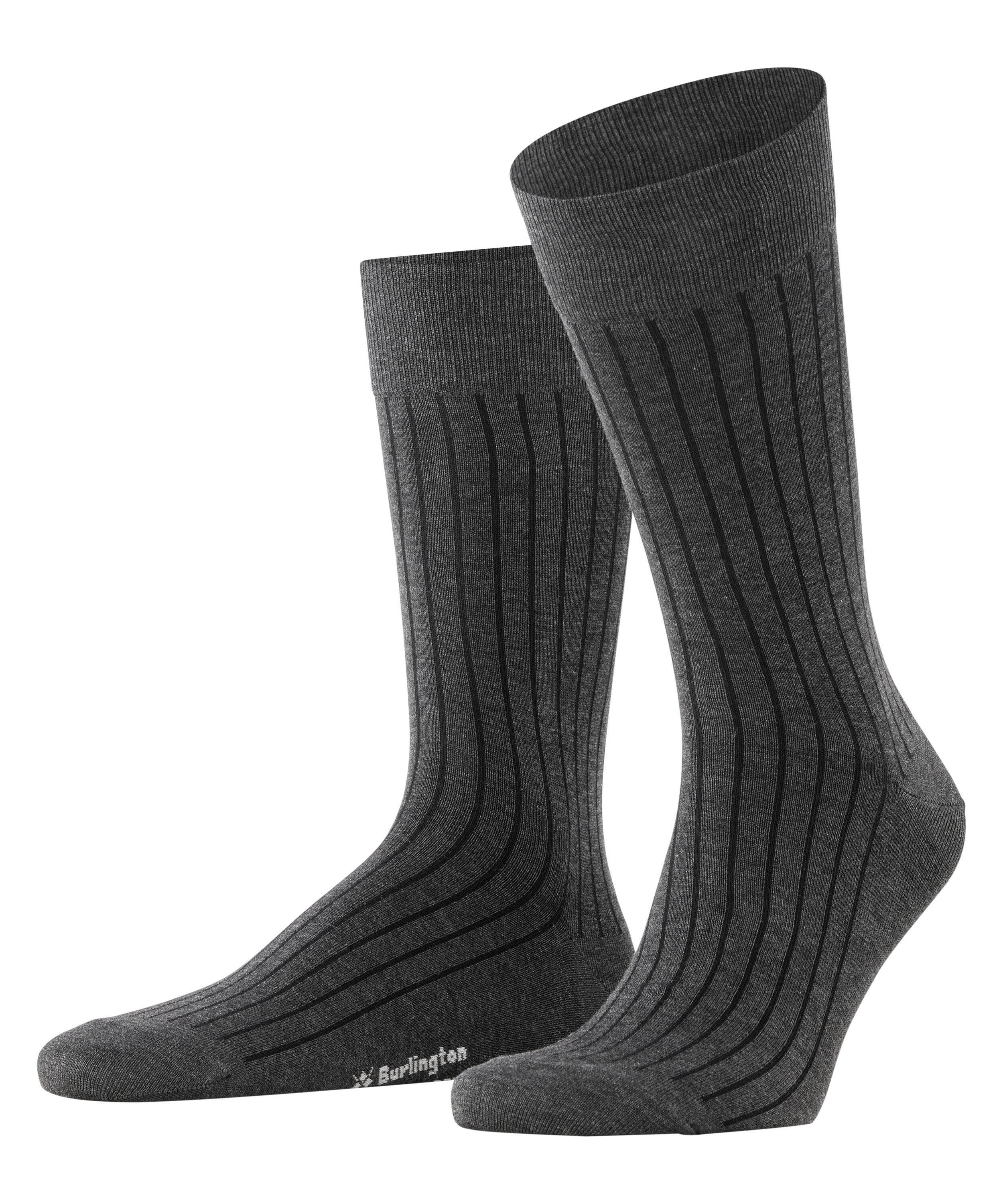 Burlington Socken "Duke Street" Einheitsgröße 40-46, Rippenstruktur, Cotton-Mix