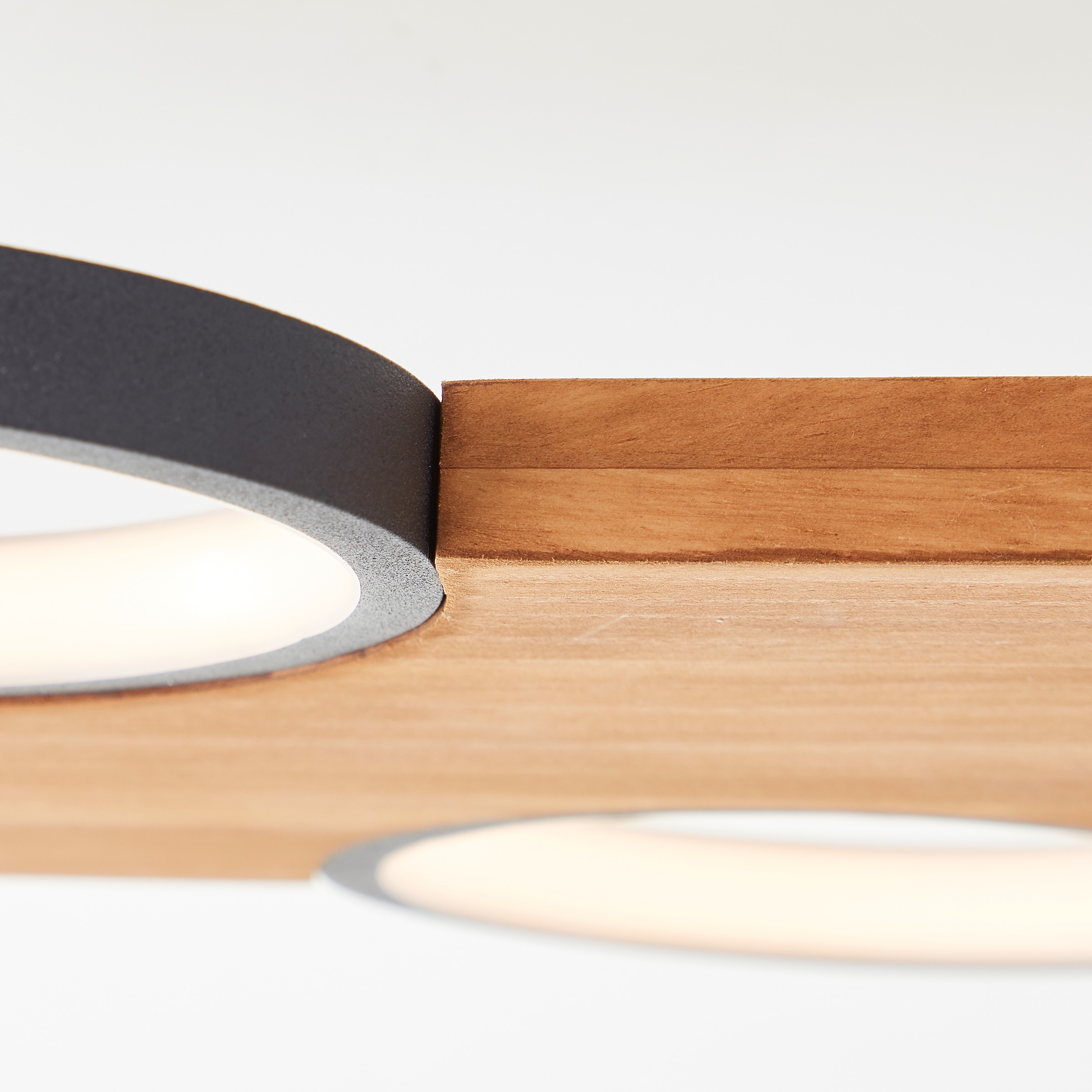 Brilliant LED Deckenleuchte »Cheesy«, 55 x 35 cm, 3400lm, 3000K, Holz/Metall,  natur/schwarz | BAUR | Deckenlampen