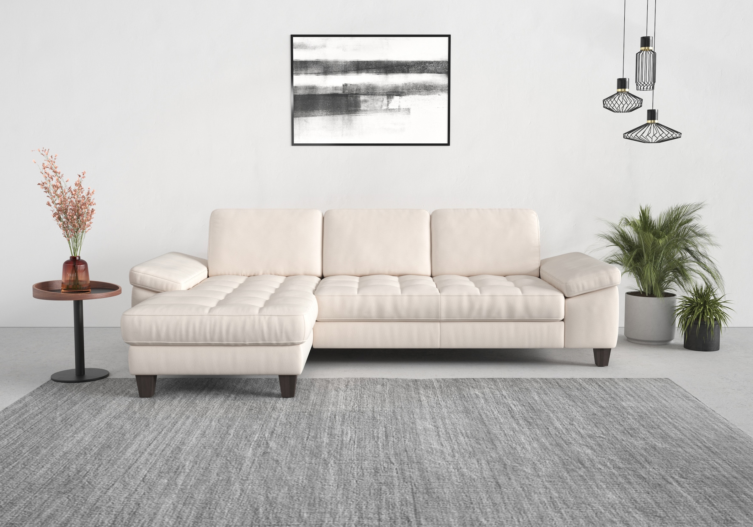sit&more Ecksofa "Westham L-Form" Recamiere, mit oder ohne Schlaffunktion, Bettkasten, Füße wengefarben