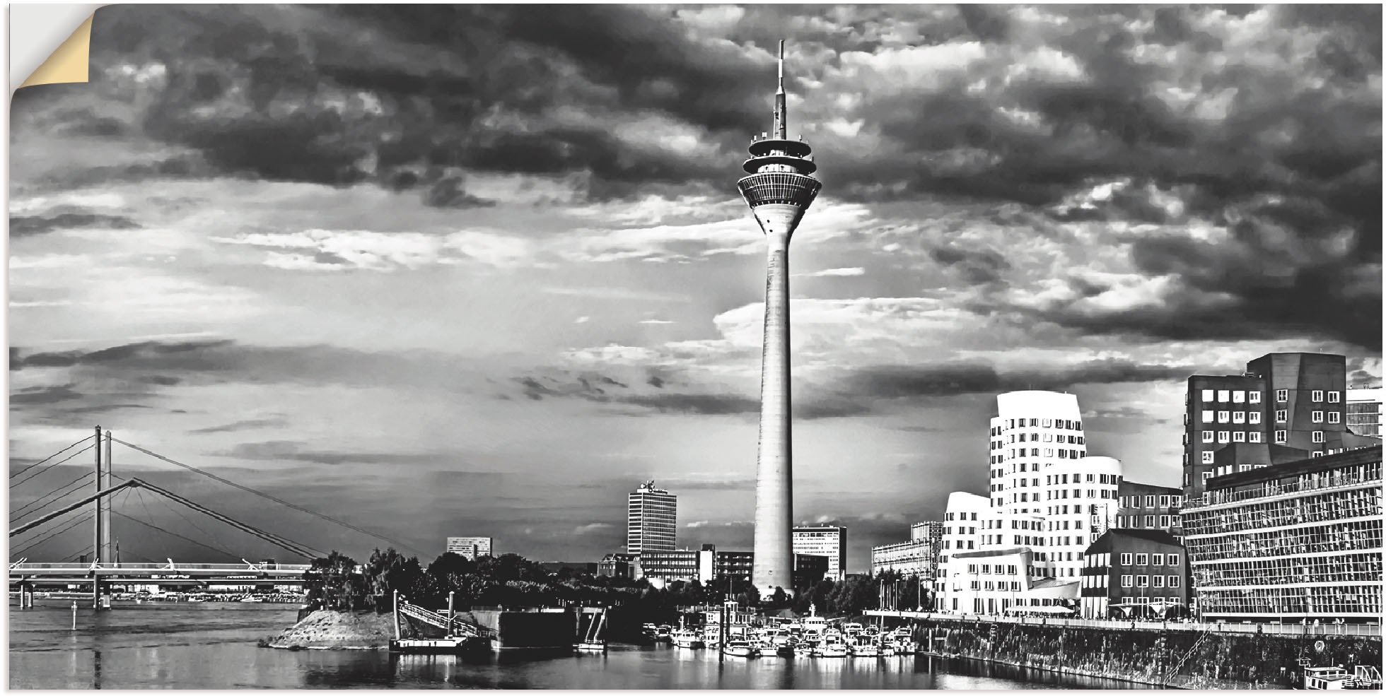 Artland Wandbild "Düsseldorf Collage Skyline 10", Deutschland, (1 St.), als Leinwandbild, Wandaufkleber in verschied. Gr