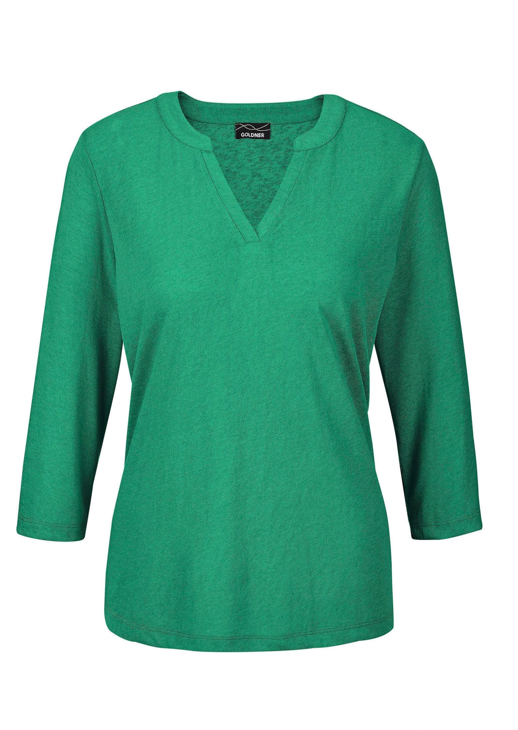 GOLDNER Kurzarmshirt "Kurzgröße Modisches 3/4-Arm-Oberteil" Formblende