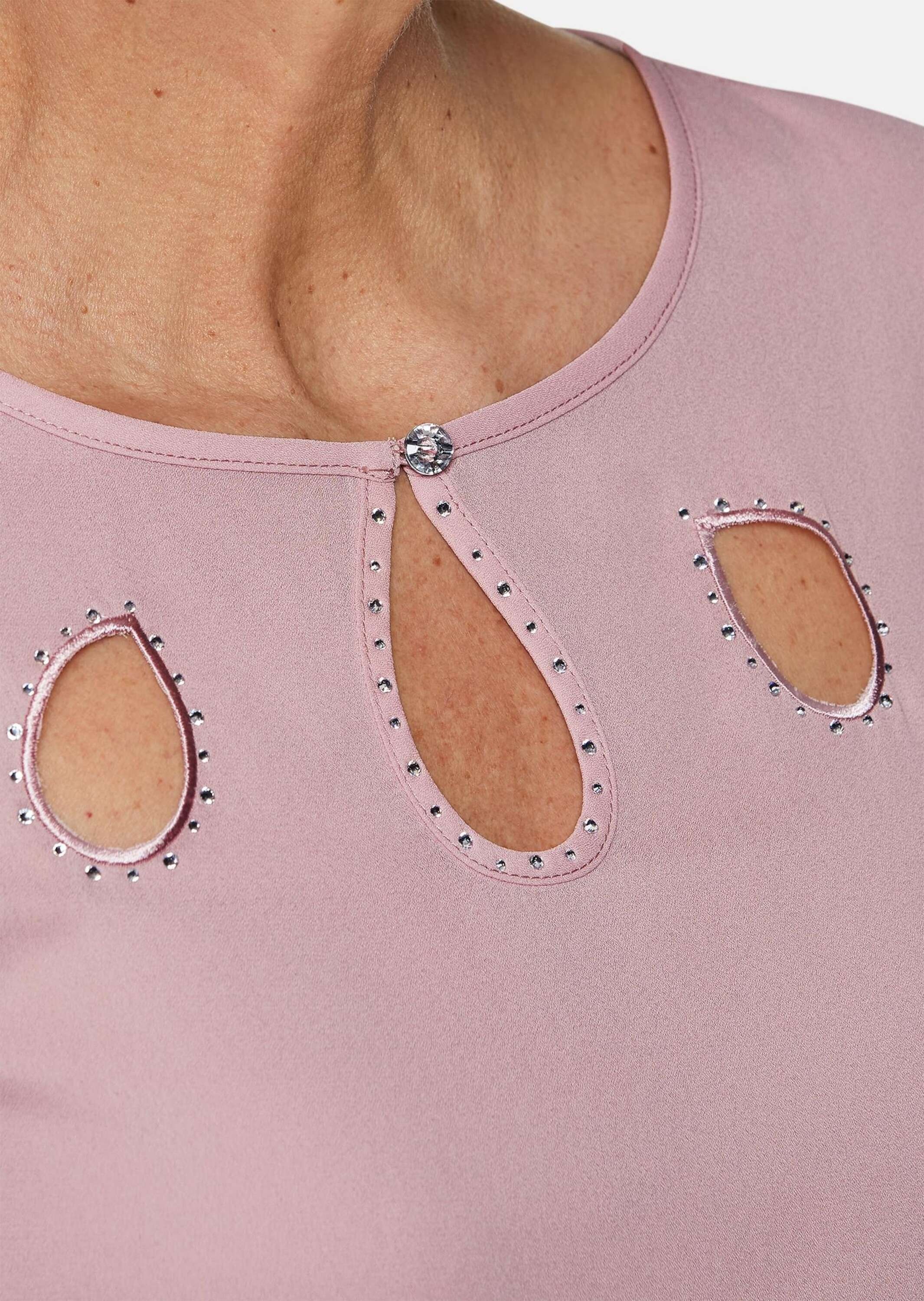 GOLDNER Kurzarmbluse »Bluse Feminine Bluse mit aufregender Ausschnittlösung«