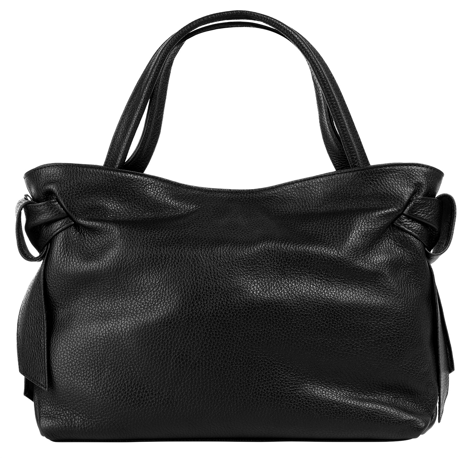 Henkeltasche SAMANTHA LOOK, Damen, Gr. B/H/T: 33cm x 23cm x 12cm onesize, schwarz, Leder, leicht glänzend, unifarben, Taschen, echt Leder, Made in Italy 3