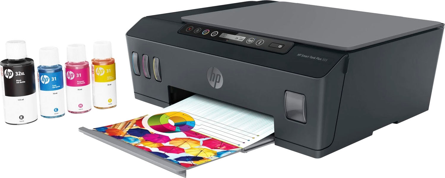 HP Multifunktionsdrucker »Smart Tank Plus 555«, Tinte für bis zu 3 Jahre enthalten.