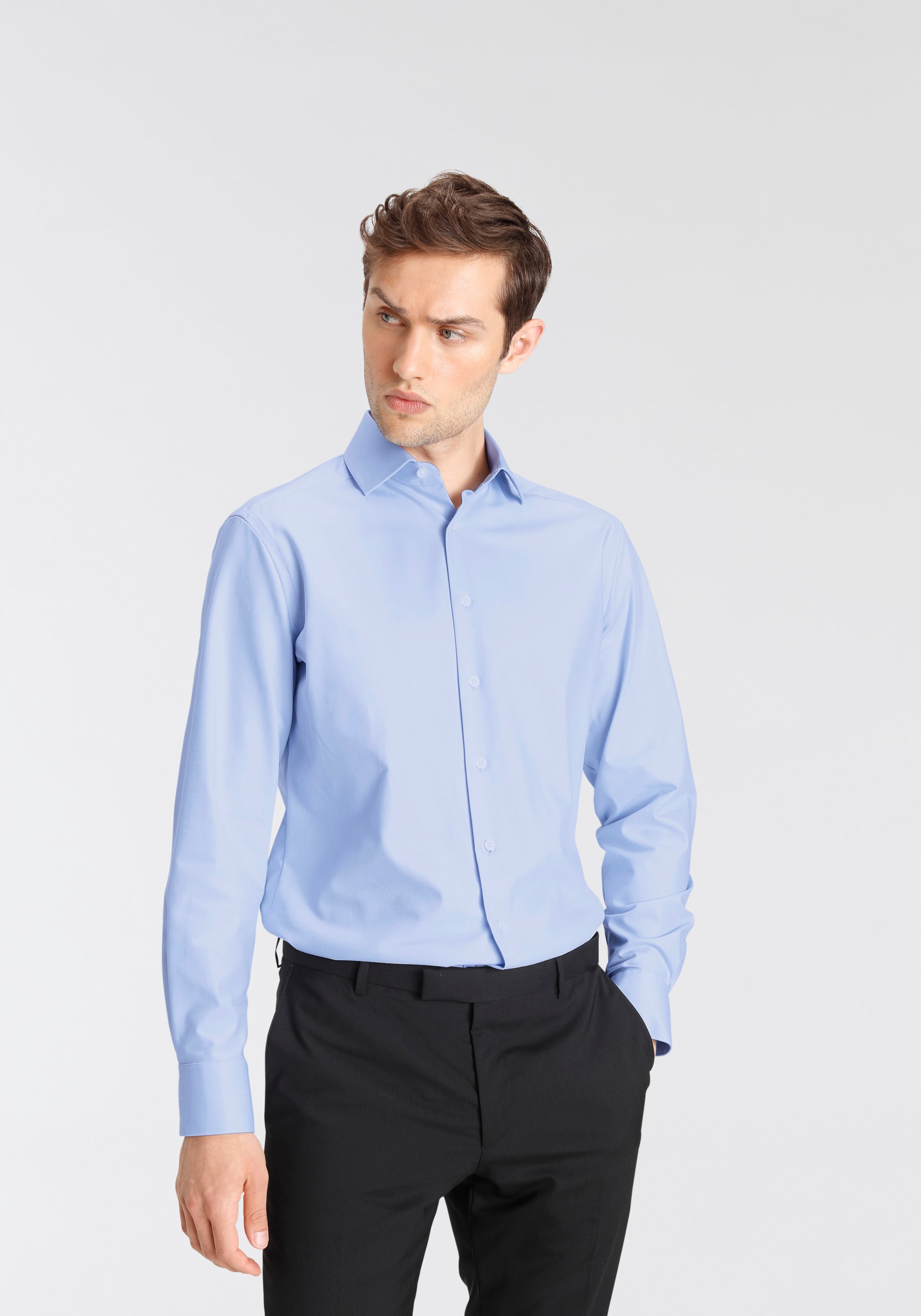 Chemise Affaires OLYMP Luxor 24/Seven Modern Fit Bleu 48 2