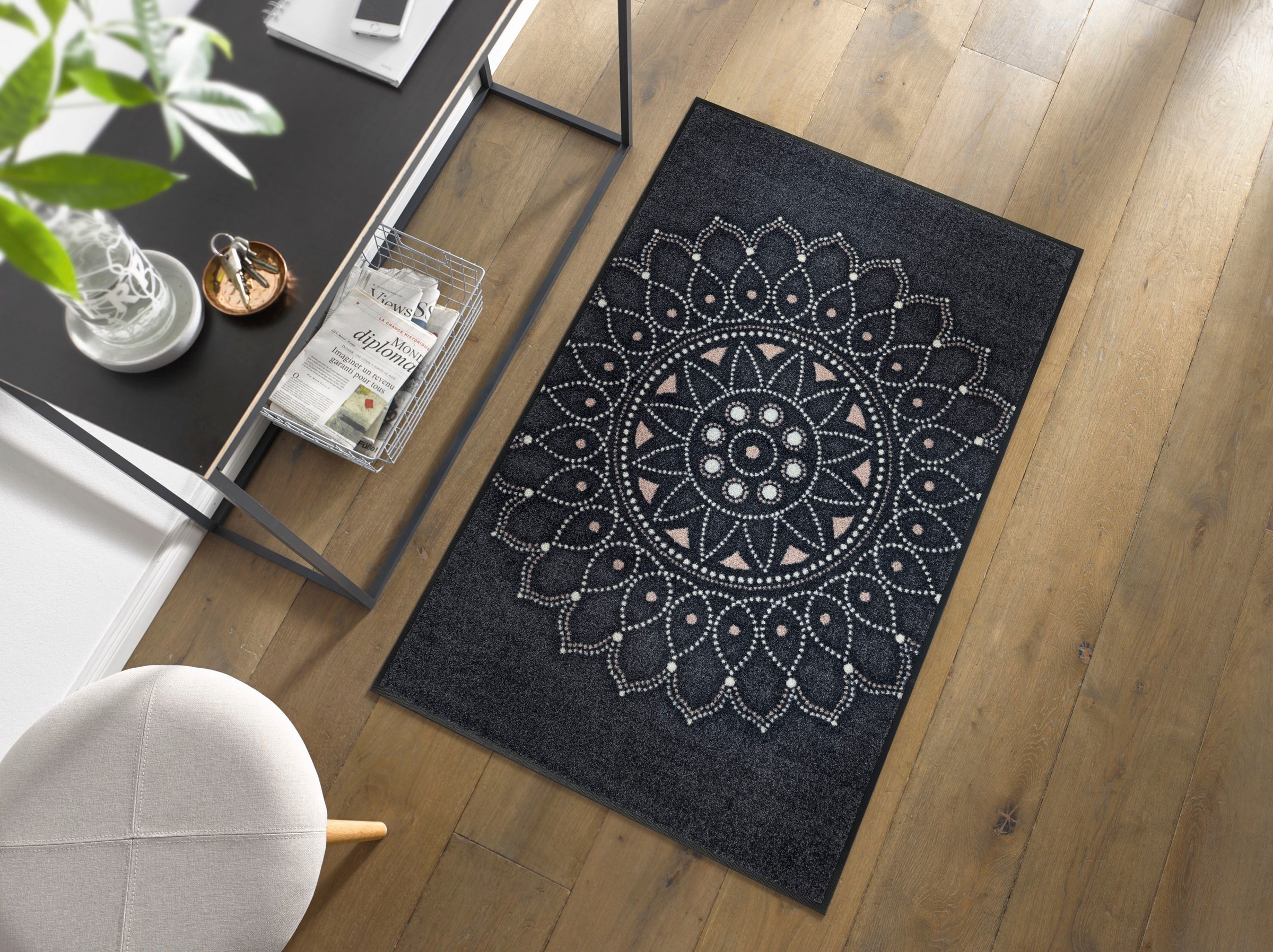 wash+dry by Kleen-Tex Teppich "Purnima" rechteckig 7 mm Höhe Mandala Motiv, günstig online kaufen