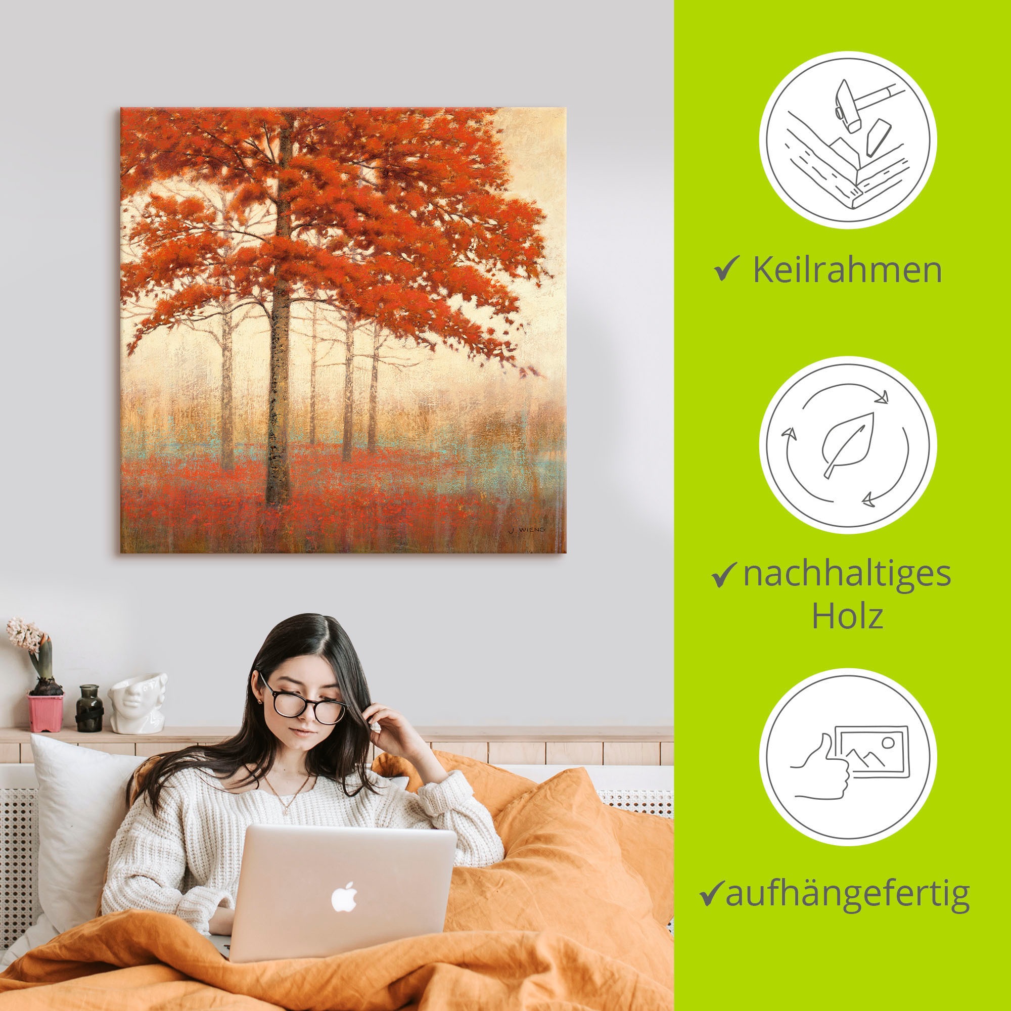 Artland Wandbild »Herbst Baum II«, Bäume, (1 St.), als Leinwandbild, Poster in verschied. Größen