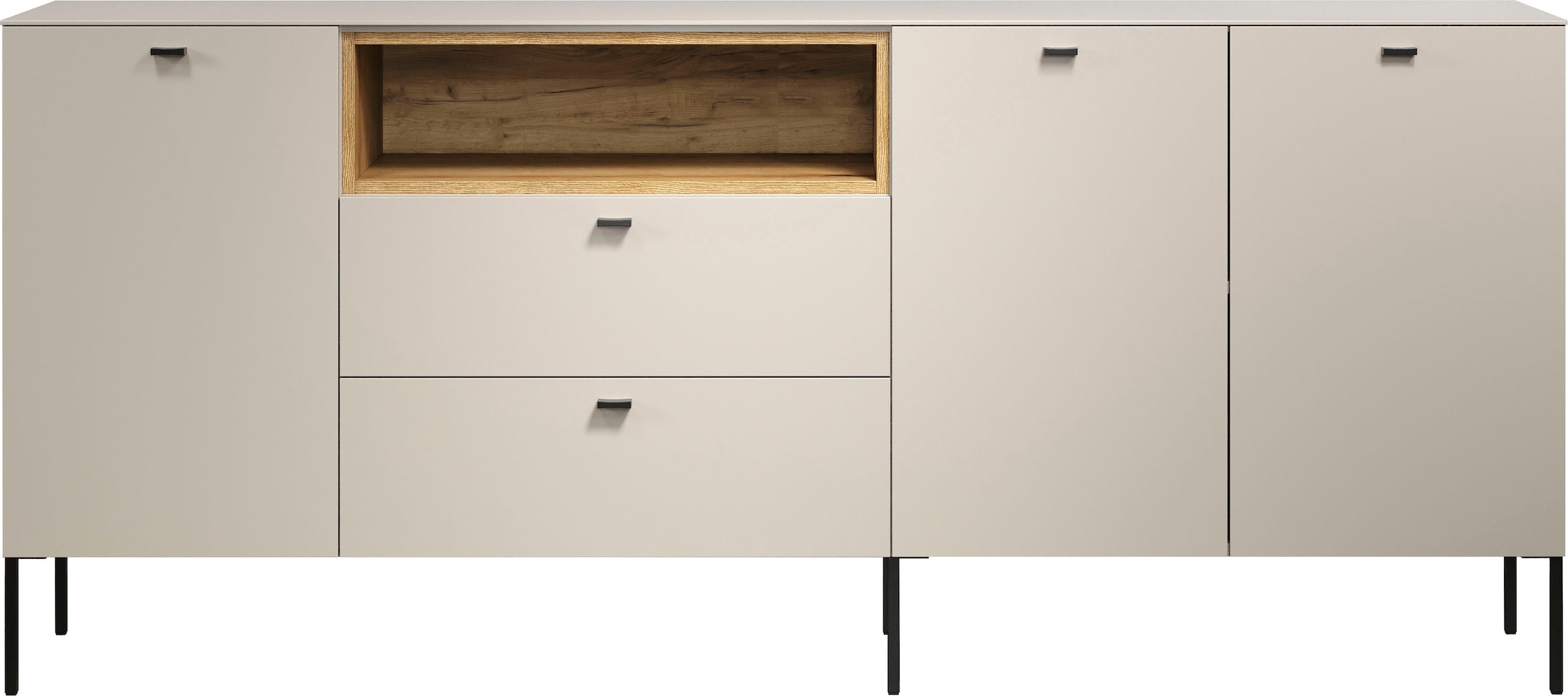 Home affaire Sideboard »San Pedro« 1 Stk. tlg. Anrichte mit Griffen und Füßen aus Metall - (B/T/H) 197/42/85 cm