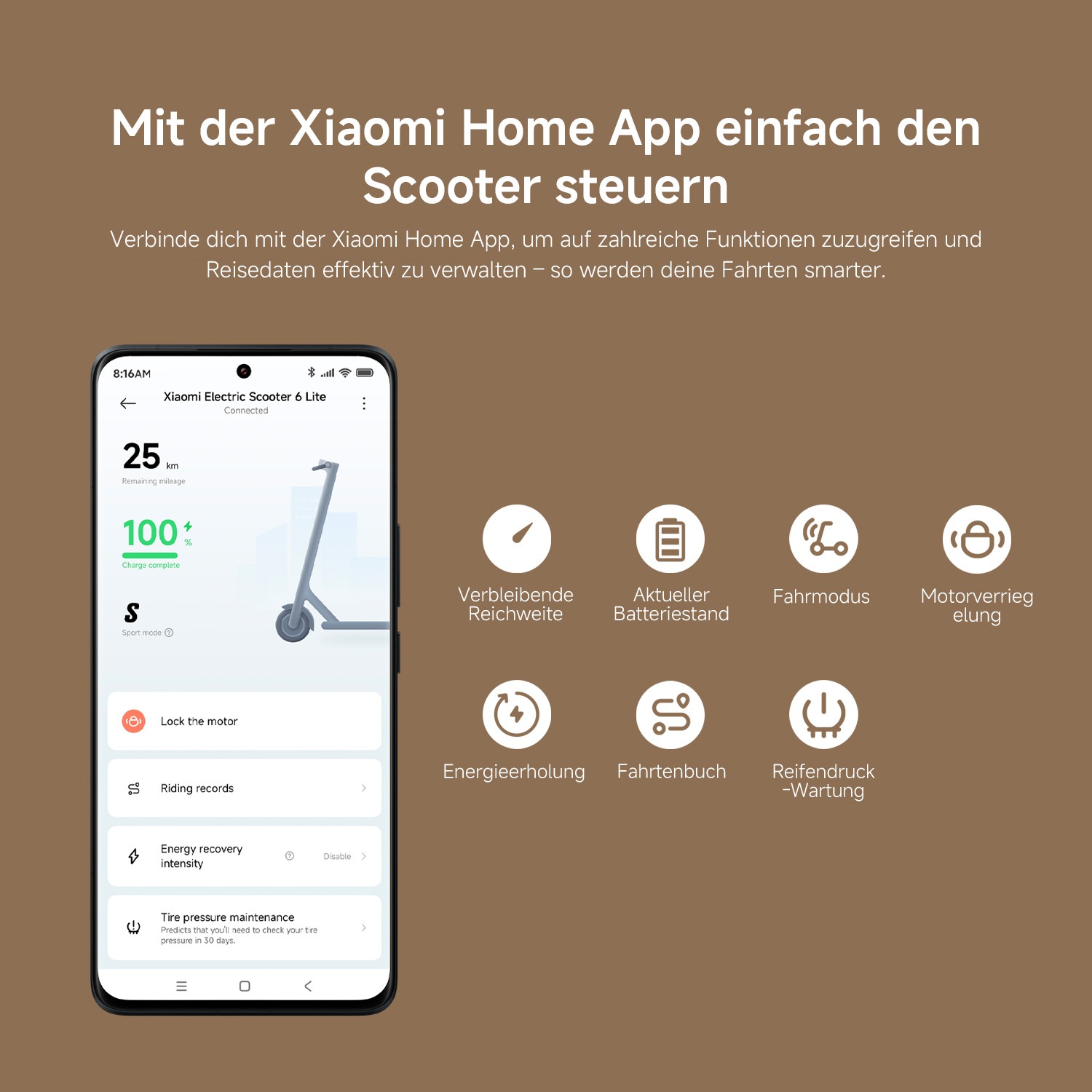 Xiaomi E-Scooter »Electric Scooter 6 Lite DE« 20 km/h 25 km