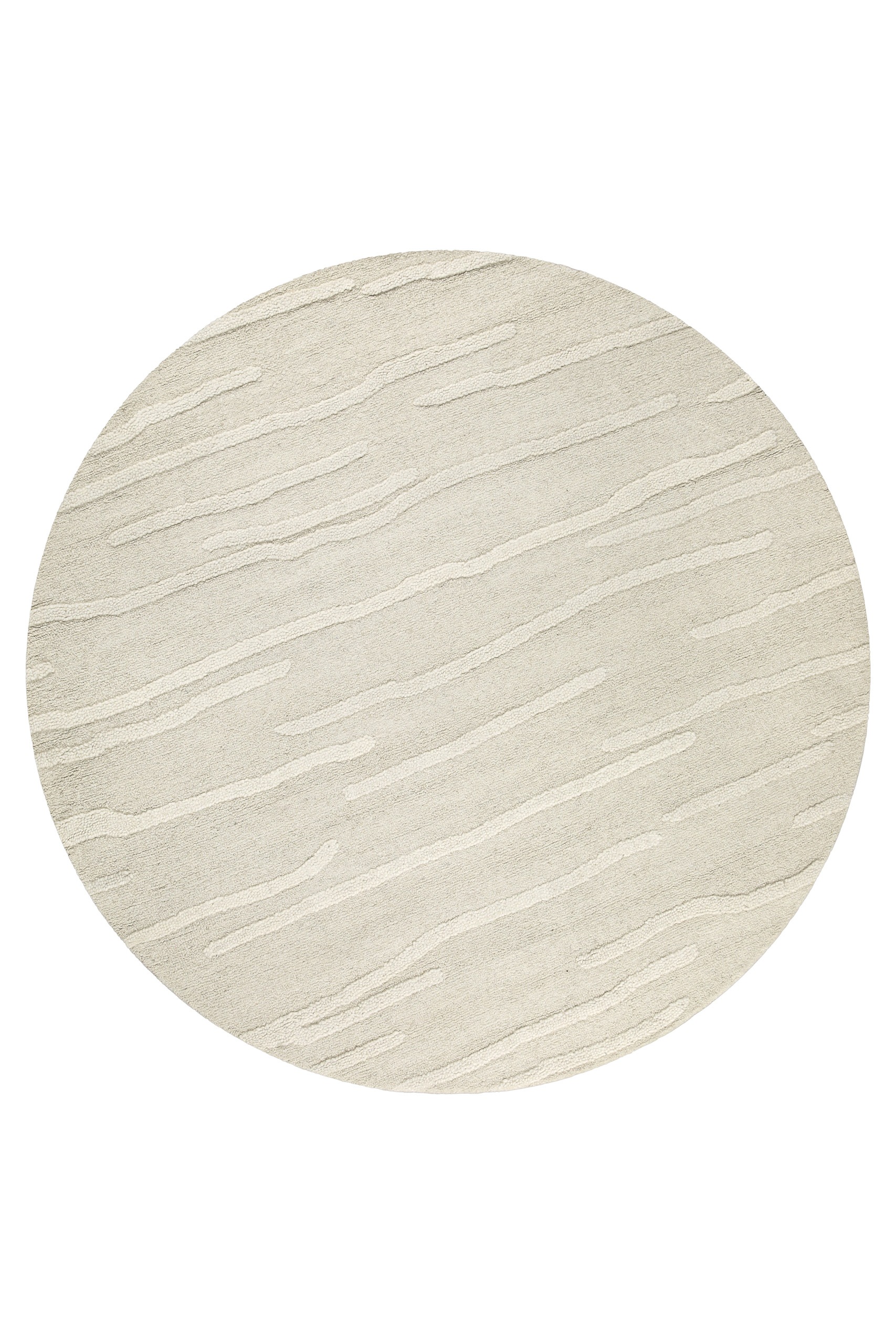 Wecon home Wollteppich »Hamptons TWENTY«, rund, 15 mm Höhe, Schurwolle, Kurzflor, Wohn- & Schlafzimmer, elegant, Streifen-Muster