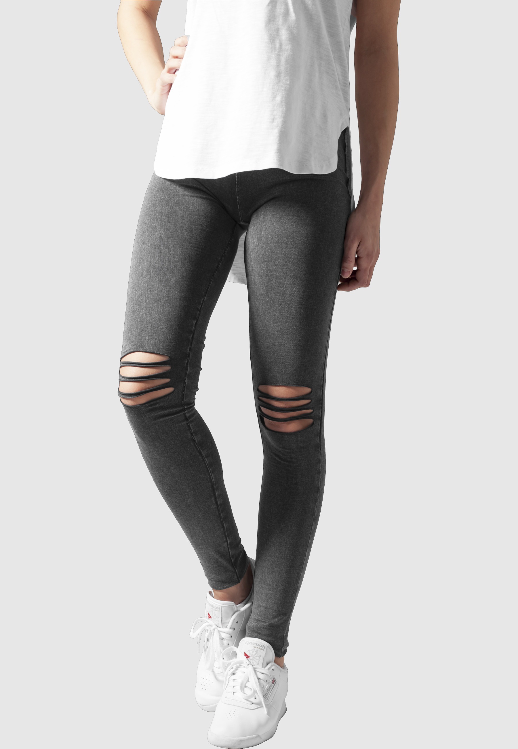 URBAN CLASSICS Leggings "Urban Classics Damen Ladies Cutted Knee Leggings" günstig online kaufen