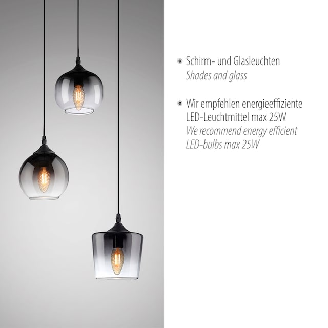 JUST LIGHT Pendelleuchte »ZEA«, 3 flammig-flammig, ExklusiveE14 | BAUR