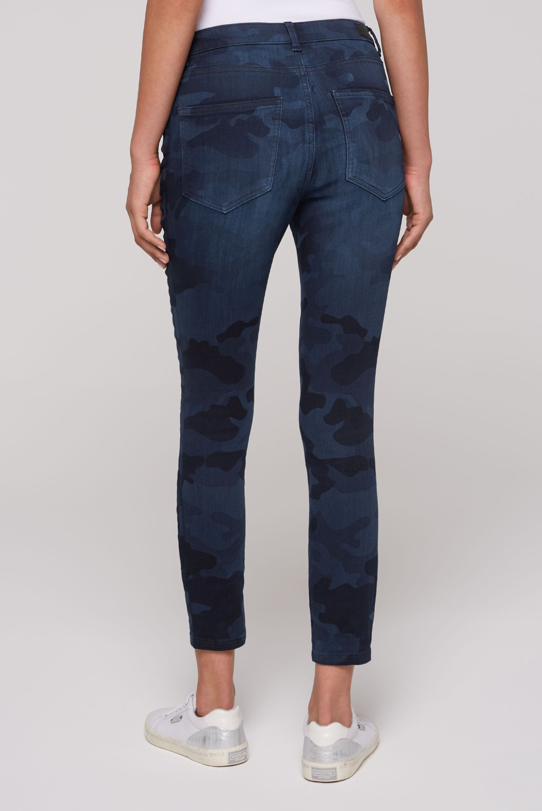 SOCCX Slim-fit-Jeans, mit verkürztem Bein