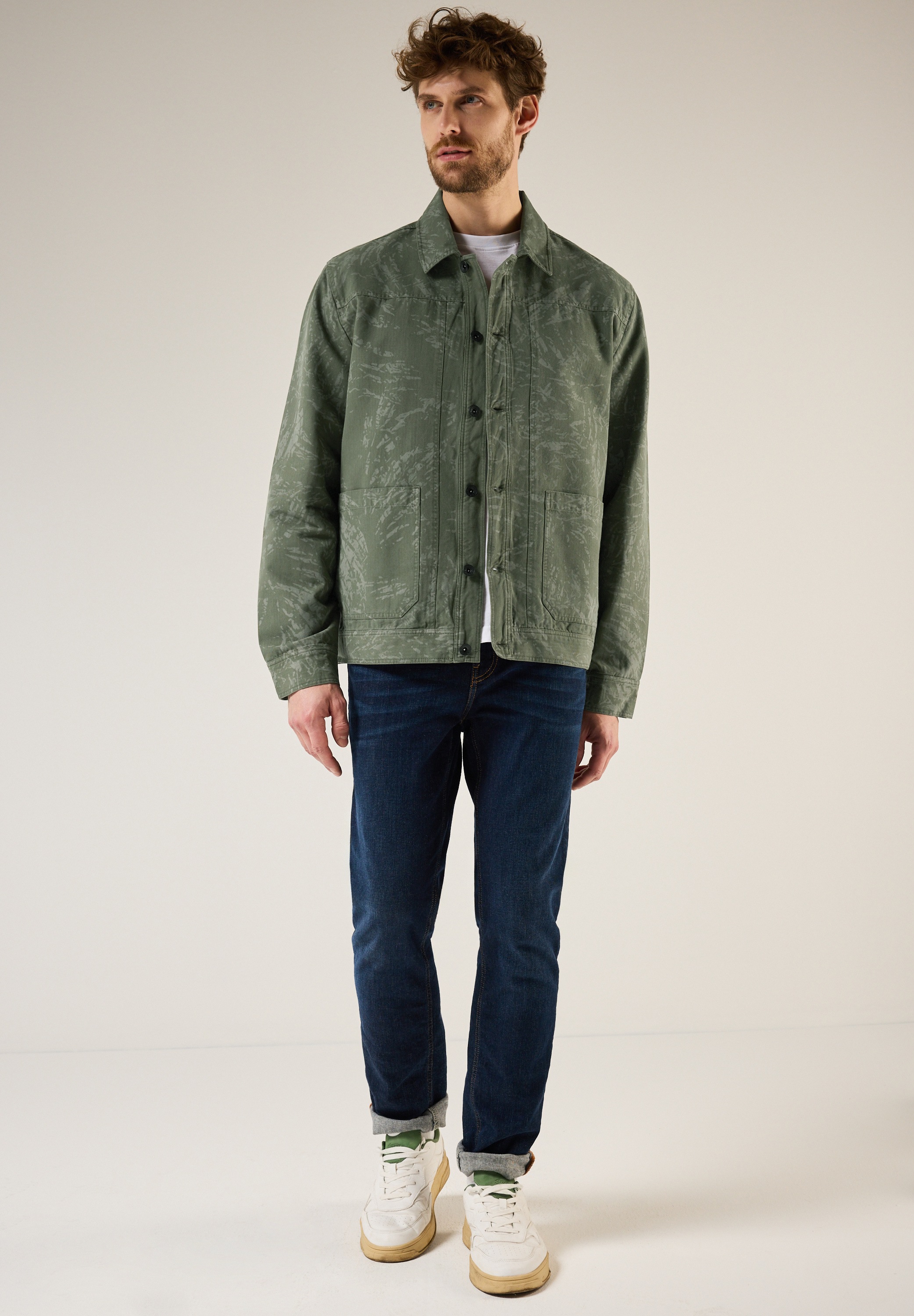 STREET ONE MEN Cargojacke, ohne Kapuze, mit allover Print