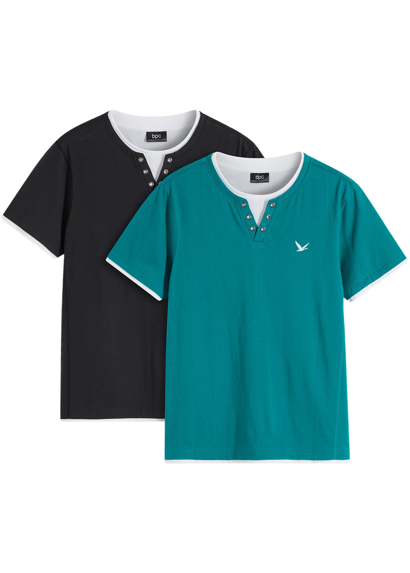 bonprix 2-in-1-Shirt "2 in 1 Shirt, Kurzarm (2er Pack)" Packung, 2, 2 Stk. günstig online kaufen
