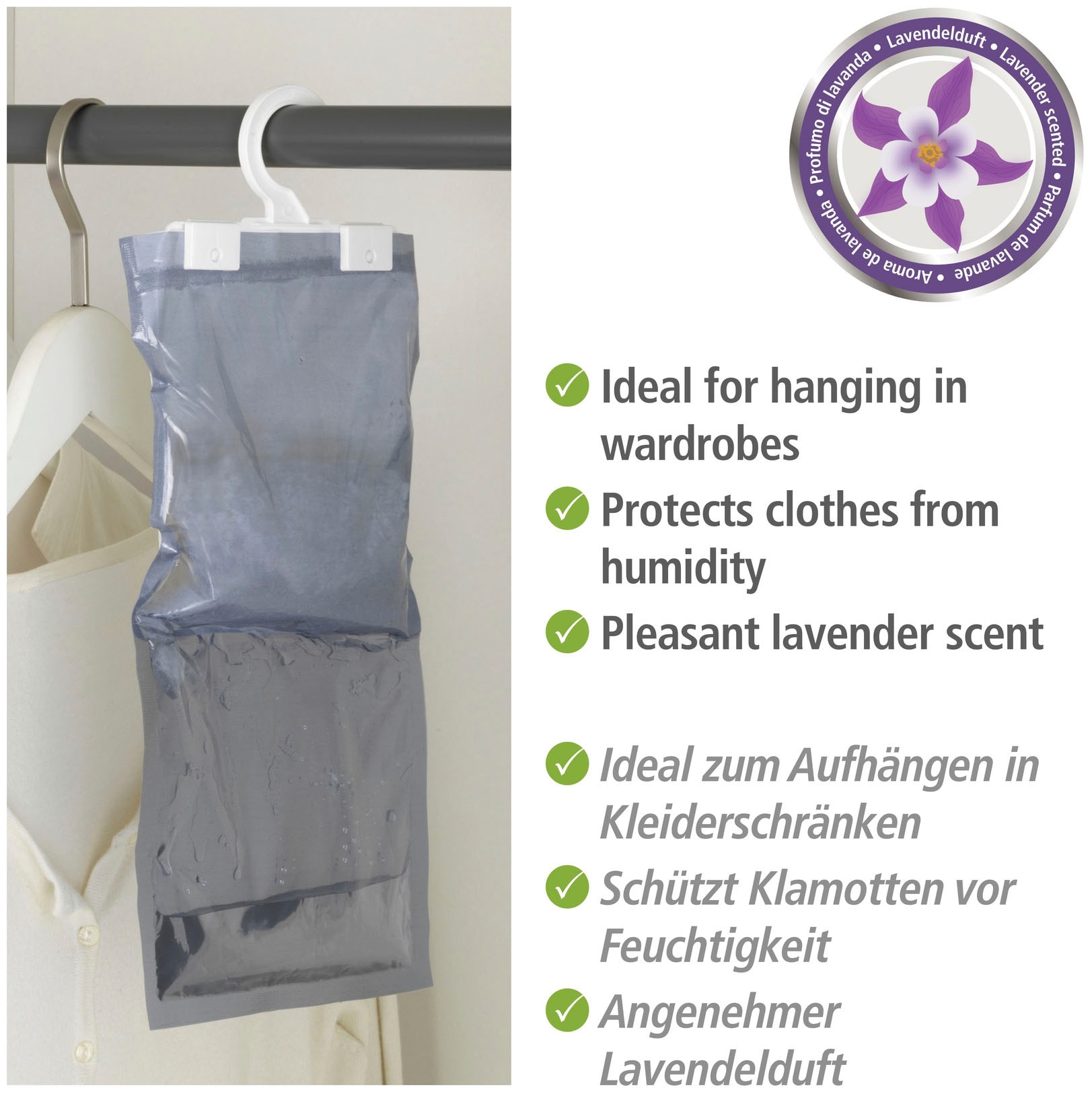 WENKO Luftentfeuchter »Lavendel«, 4er Set, mit erfrischendem Duft