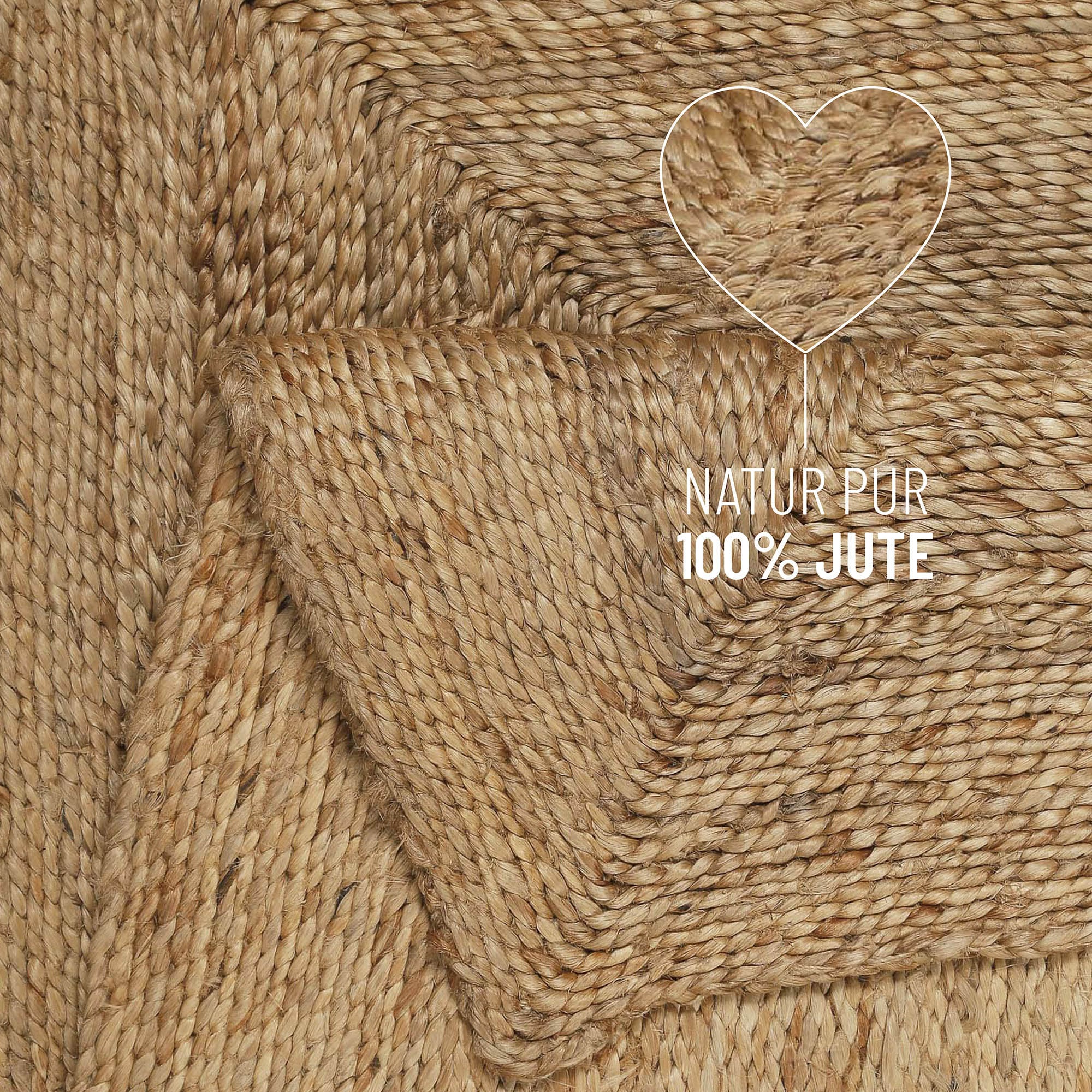 Green Looop Teppich »Collins«, rechteckig, 12 mm Höhe, handgewebt, robust, strapazierfähig, Jute, Natur, Wohnzimmer