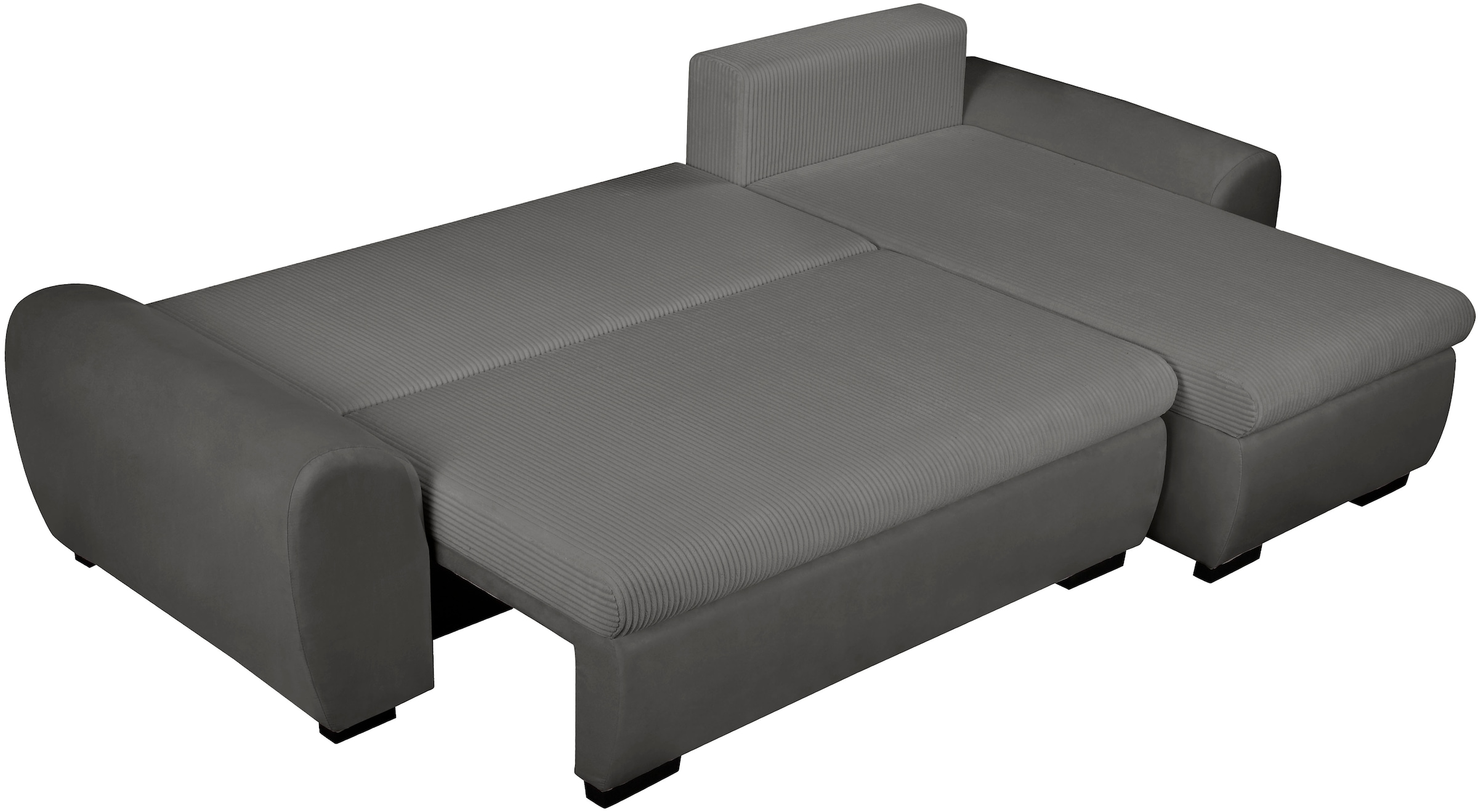 OTTO home Ecksofa »KIVELLA Cord-Struktur, L-Form, 240 cm« Schlaffunktion(128/191), Bettkasten, Cord-Struktur-Mix