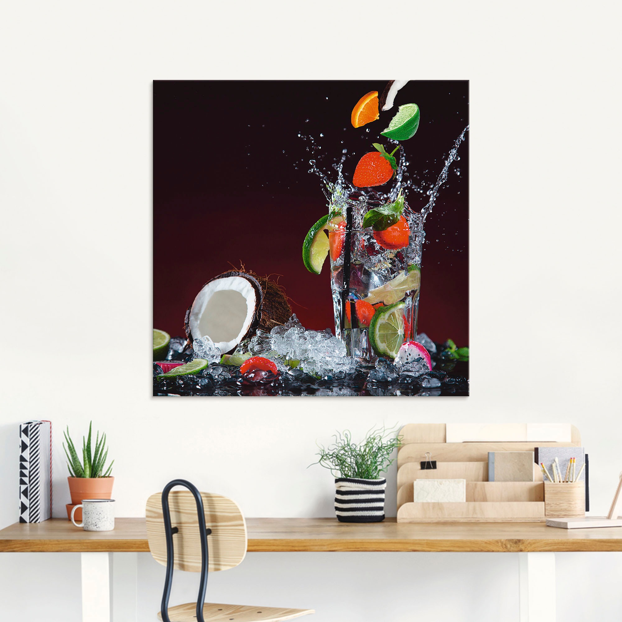 Artland Glasbild "Frischer Fruchtcocktail II" Getränke 1 Stk. tlg. in versc günstig online kaufen