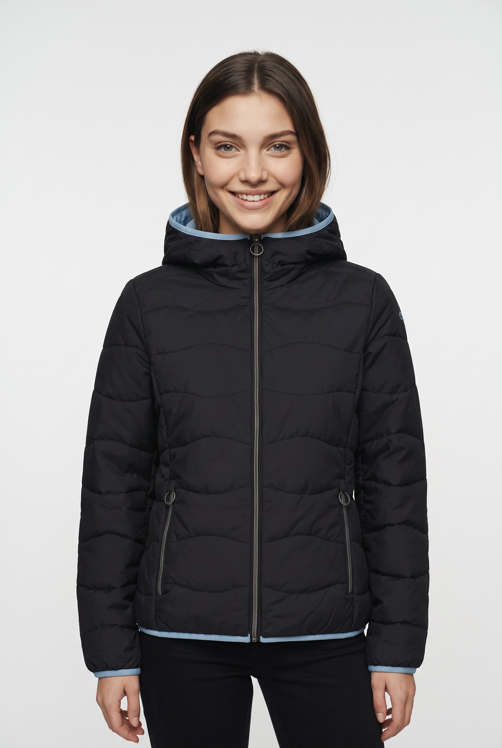 CMP Steppjacke "WOMAN JACKET FIX HOOD" mit Kapuze mit Kapuze, sportlicher Stil, aus Polyester