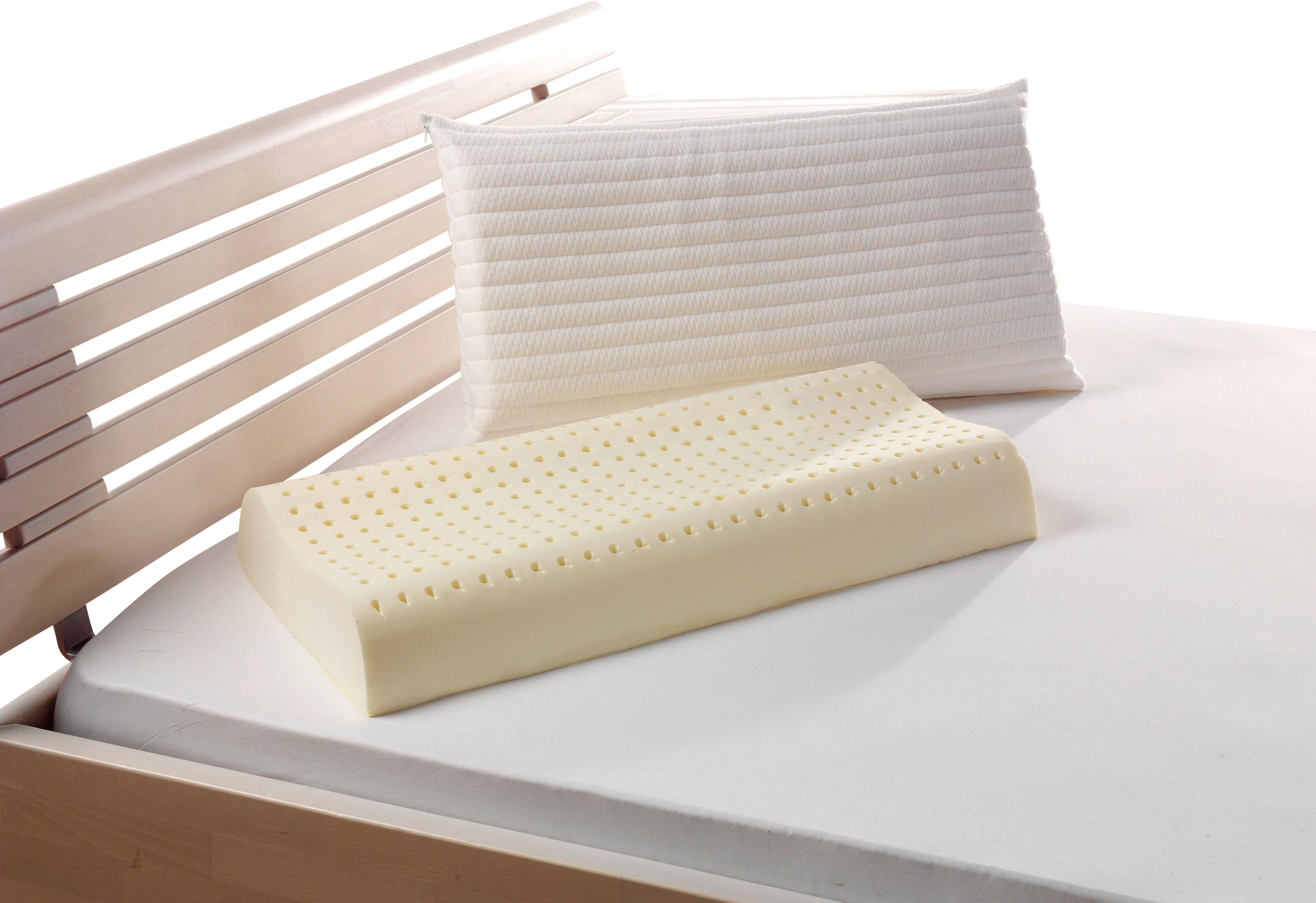 Nackenstützkissen FAN, B:40cm H:10,5cm L:60cm, weiß, Bezug: 100% Polyester, Kopfkissen, "f.a.n. Medisan Sleep & Care Latex", hohe Stützwirkung, mit