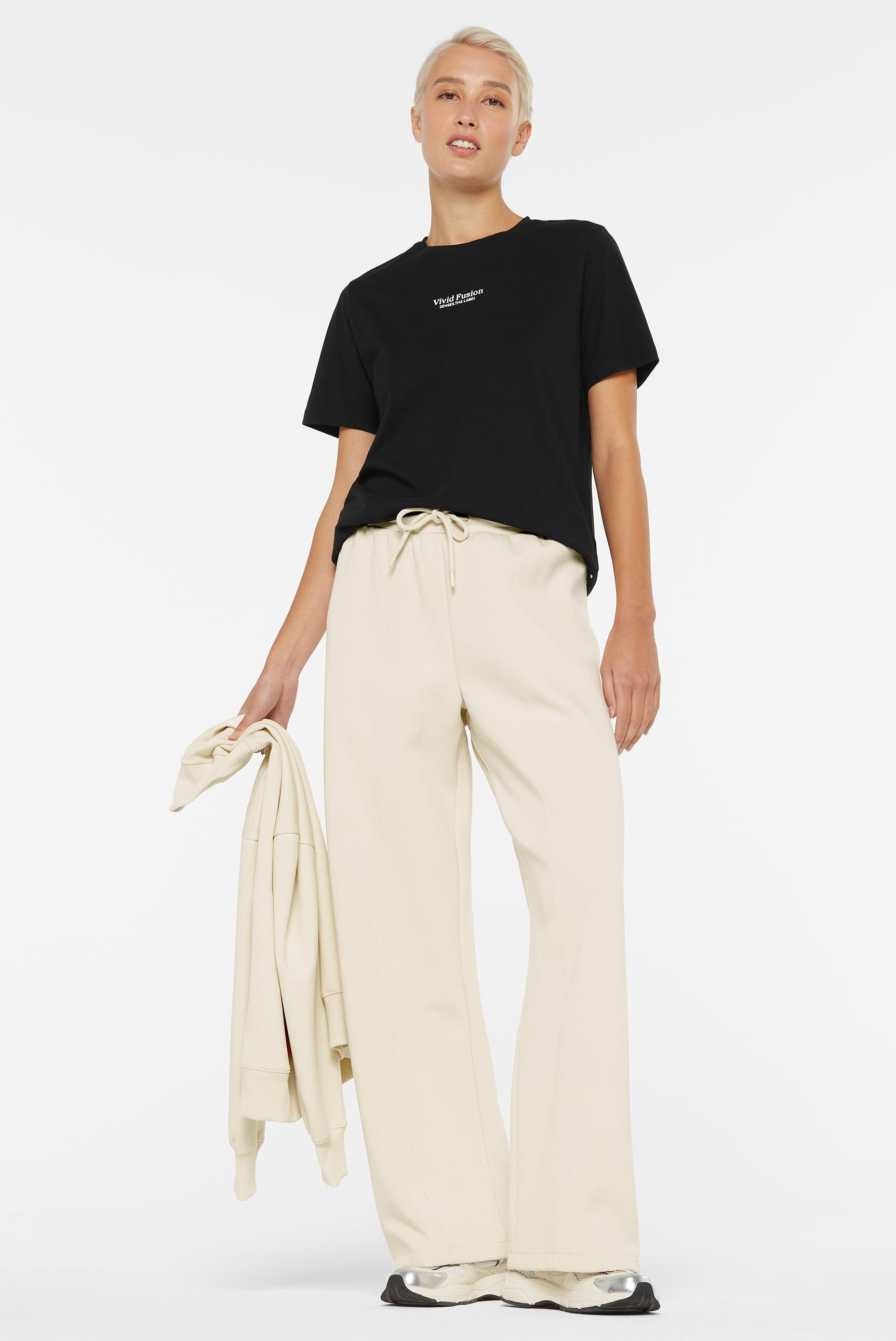 SENSES.THE LABEL Rundhalsshirt aus Baumwolle günstig online kaufen