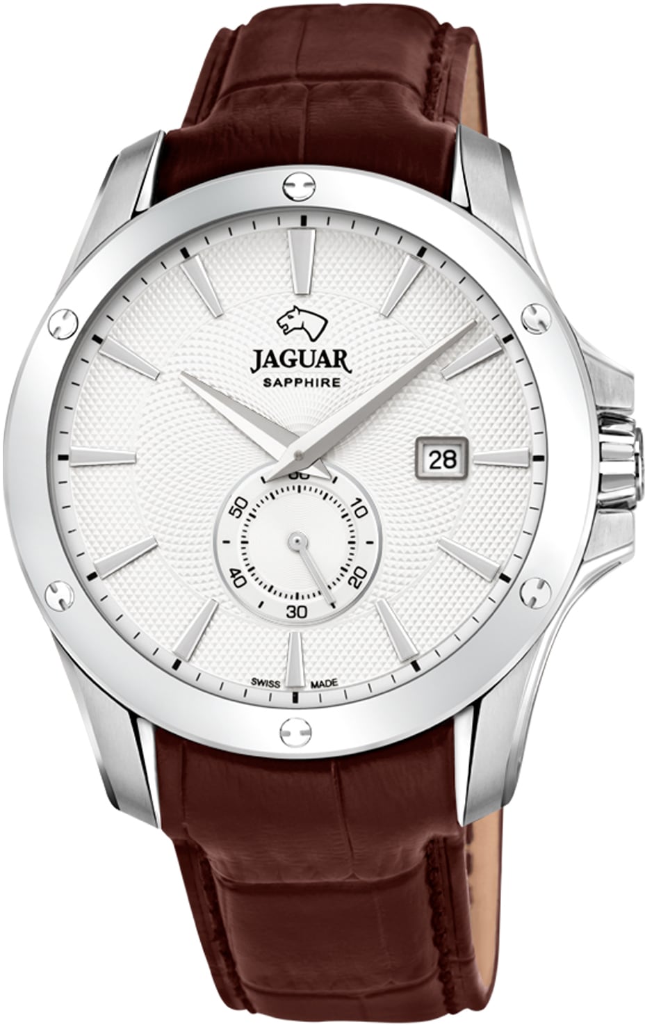Jaguar Quarzuhr »Acamar, J878/1«, Armbanduhr, Herrenuhr, Saphirglas, Swiss Made, Lederarmband