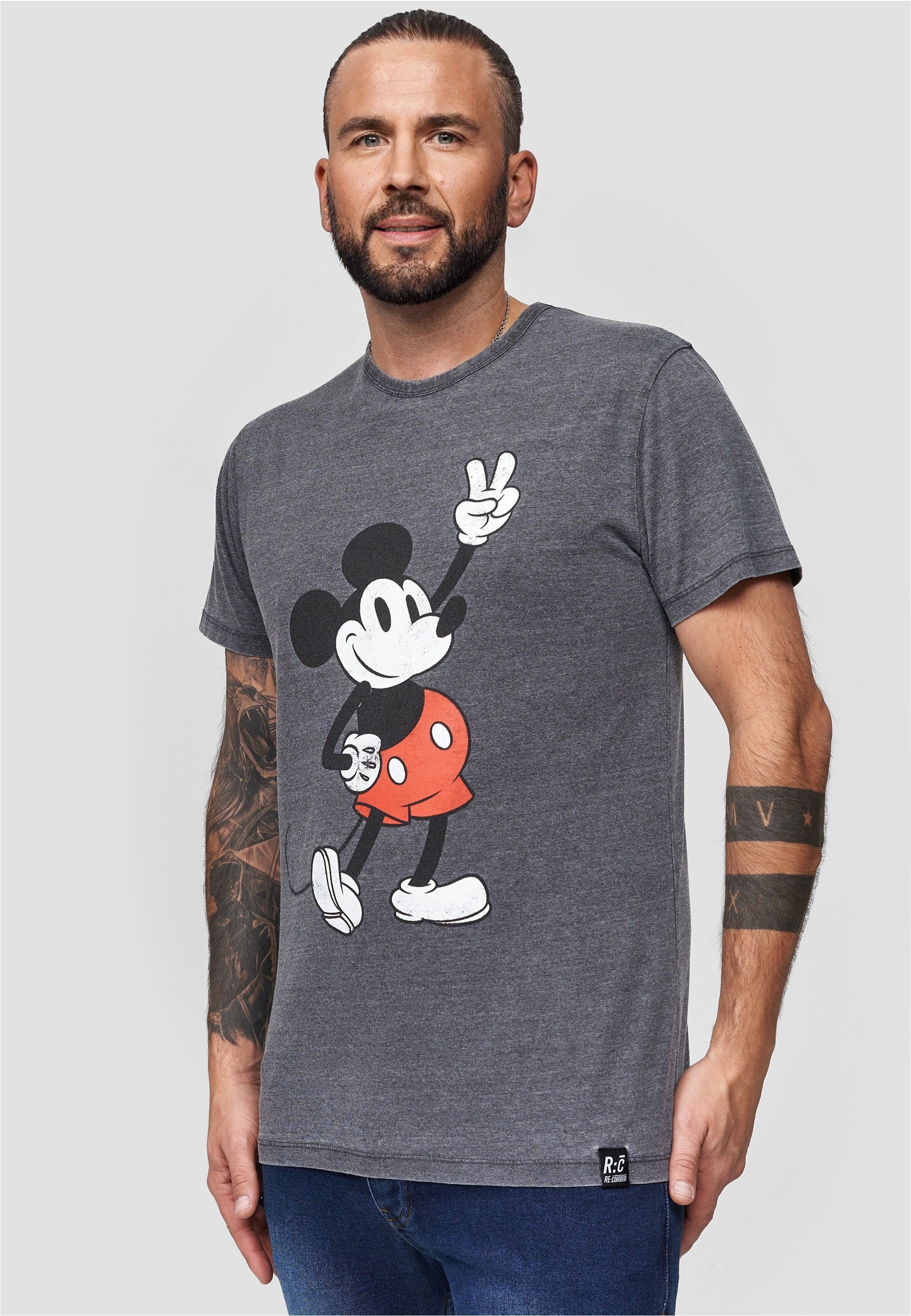 Recovered T-Shirt »Disney Mickey Peace Pose«, im zeitlosen Design