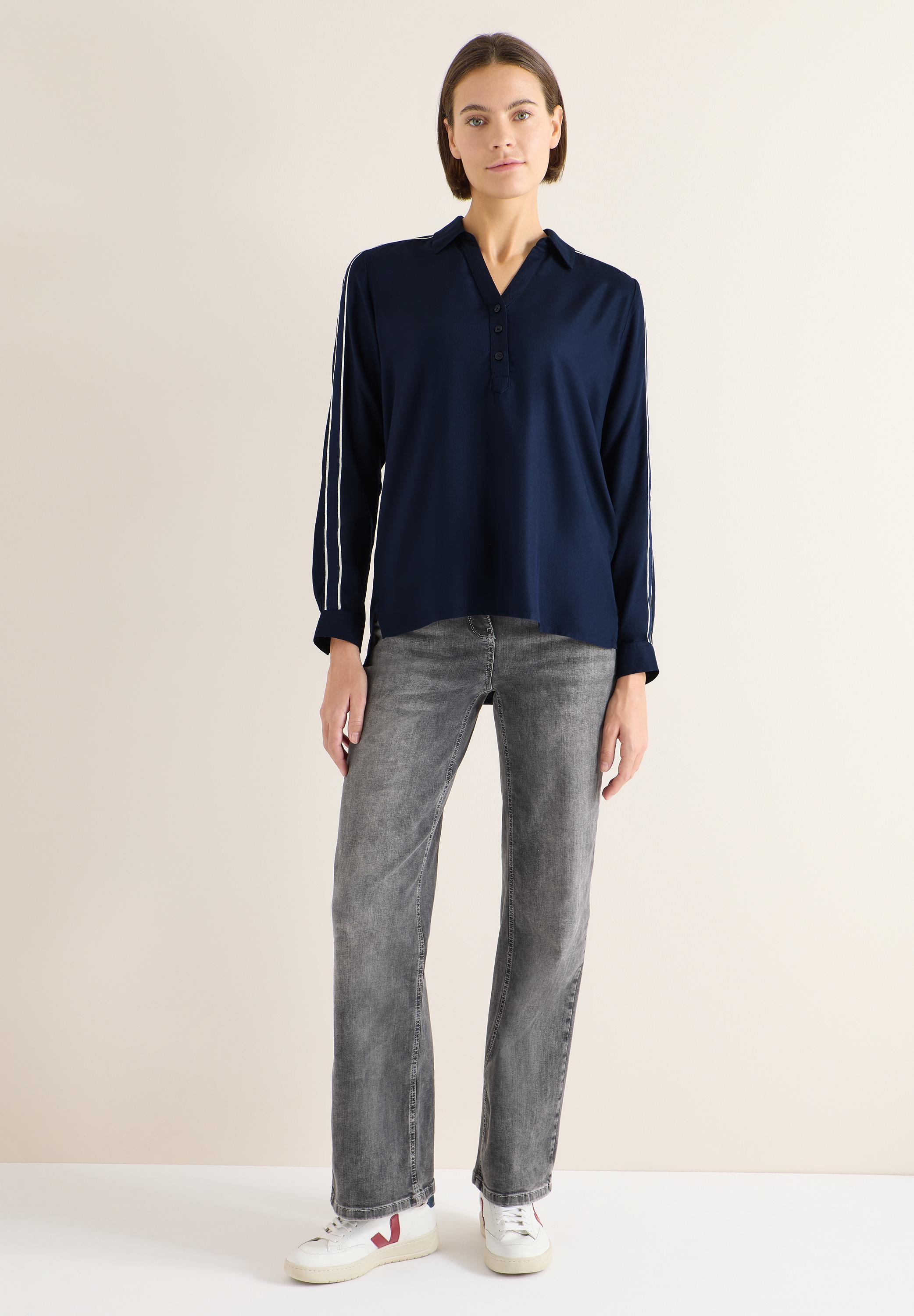 Cecil Langarmbluse mit Knopf Details