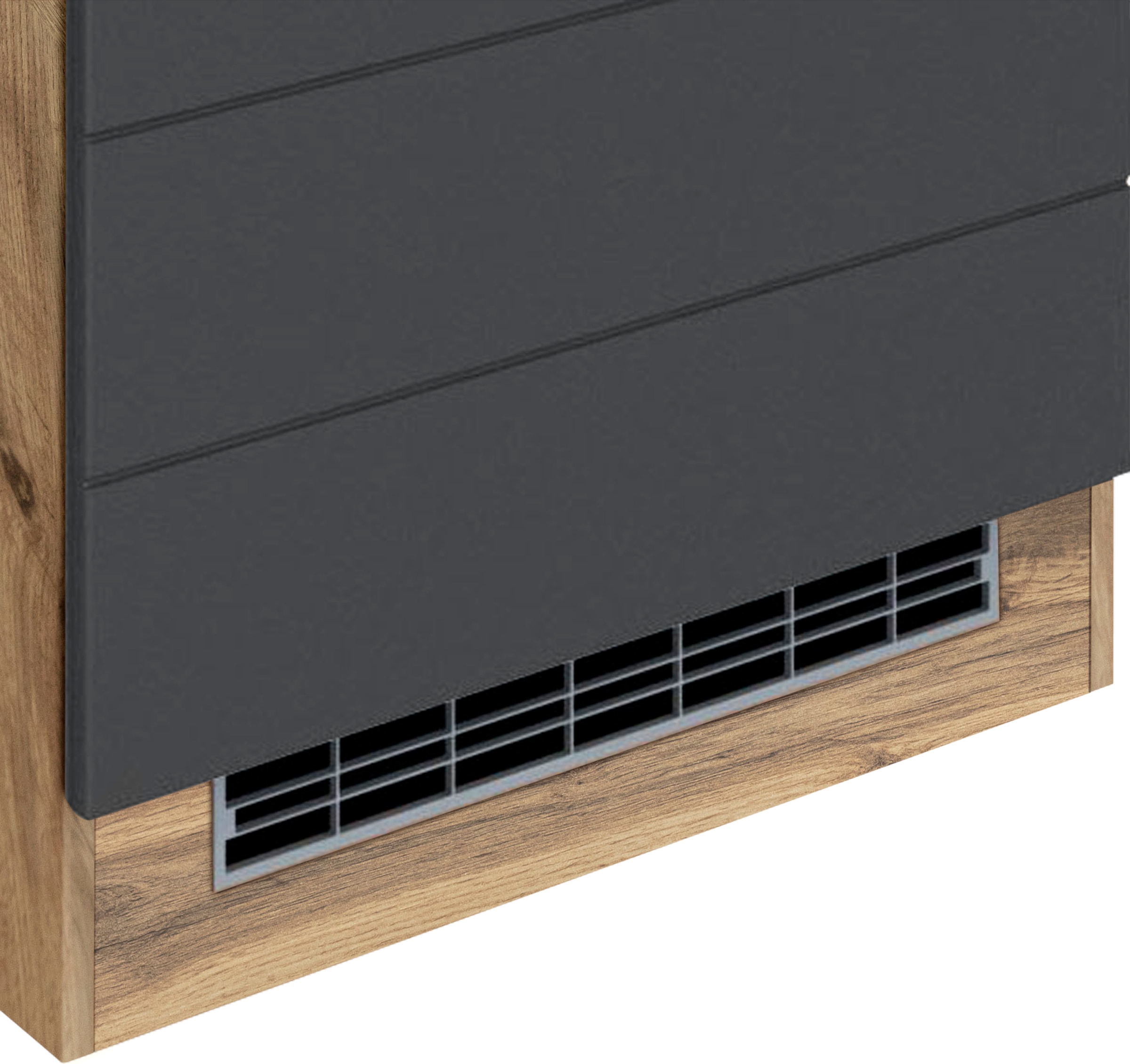 KOCHSTATION Backofen/Kühlumbauschrank »KS-Luhe«, 60 cm breit, hochwertige MDF-Fronten mit waagerechter Lisene