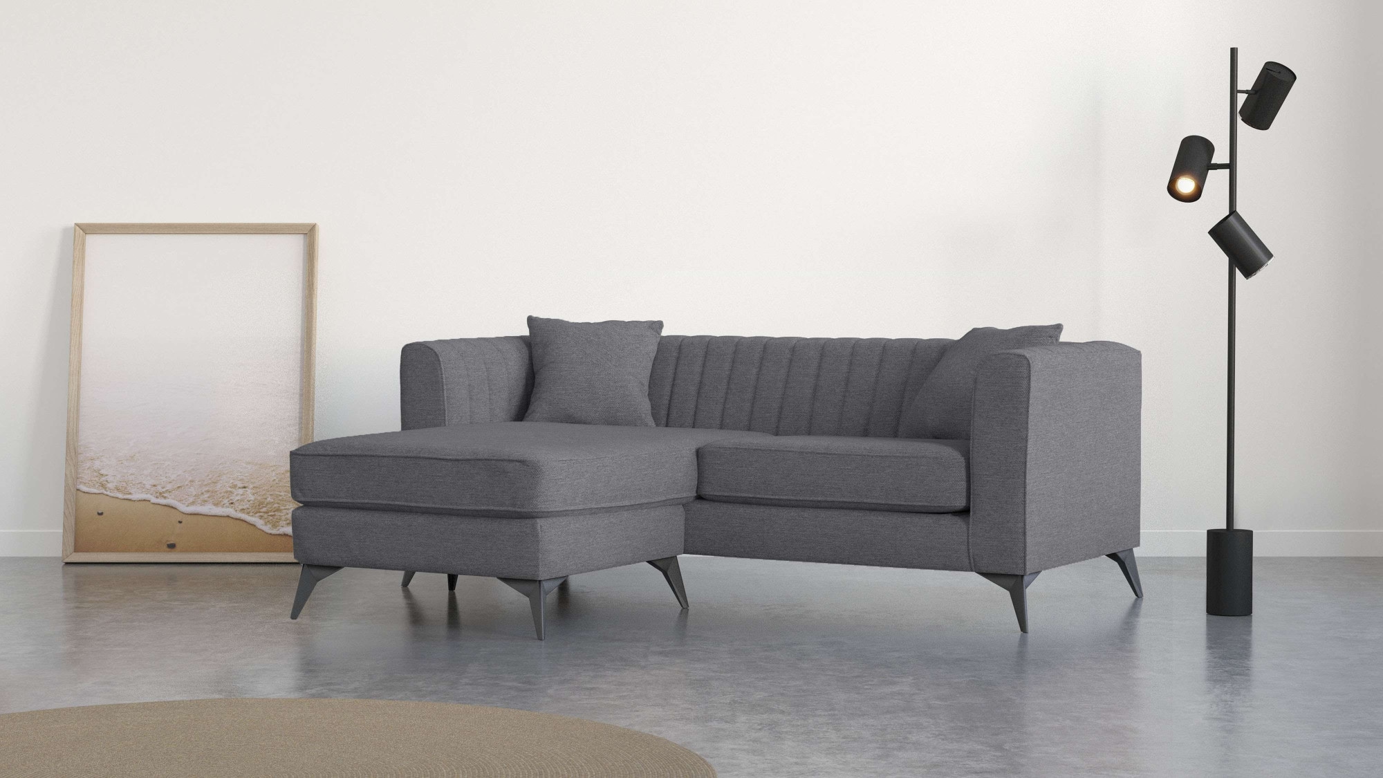 Places of Style Ecksofa "MATTHEW L-Form ideal für kleine Räume, Maße B/T/H: günstig online kaufen