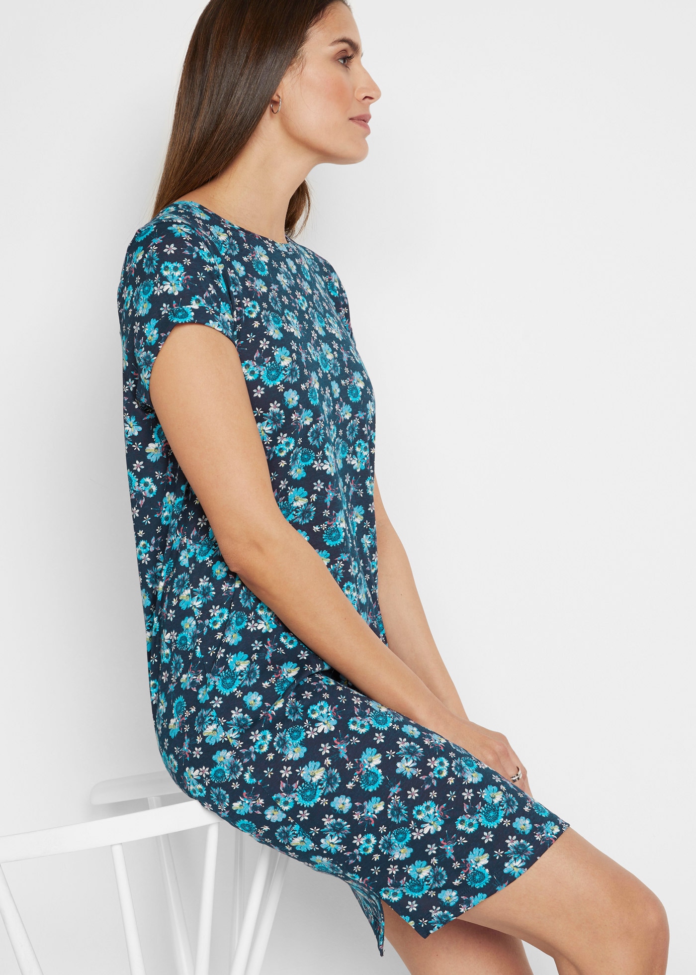 bonprix Shirtkleid Packung, 2 tlg. für warme Tage, aus reiner Baumwolle, leicht ausgestellte Form