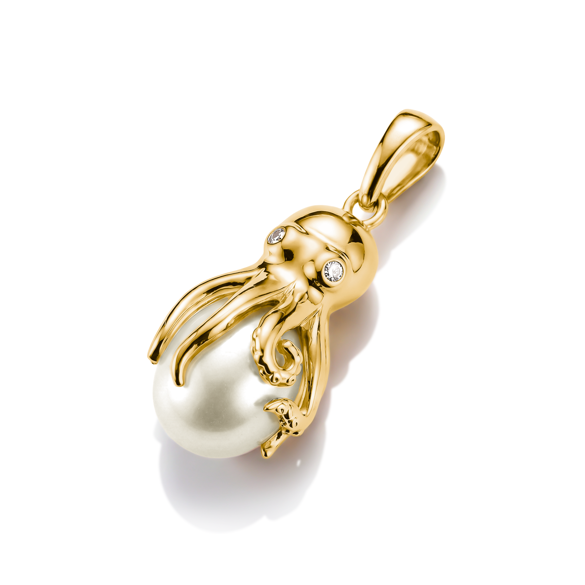 THOMAS SABO Kettenanhänger »Fluid Elegance Oktopus-Design-Anhänger«  mit Zirkonia (synth.) - mit Perle (imitiert)