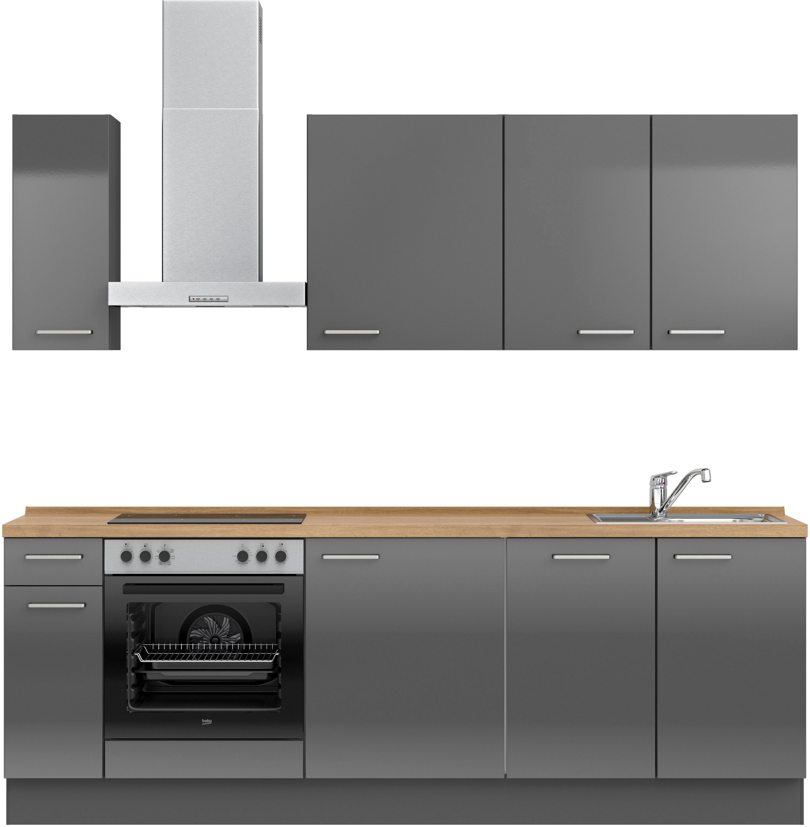 nobilia ""Flash I", NEU: individuell anpassbar mit gratis Profi-Beratung" vormontiert, Breite 240 cm, Ausrichtung wählbar, wahlw. mit E-Geräten