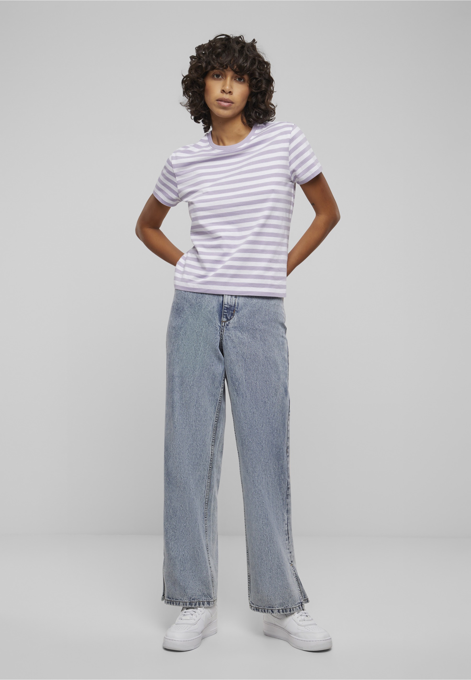 URBAN CLASSICS T-Shirt »Urban Classics Damen Ladies Regular Striped Tee« 1 Stk.