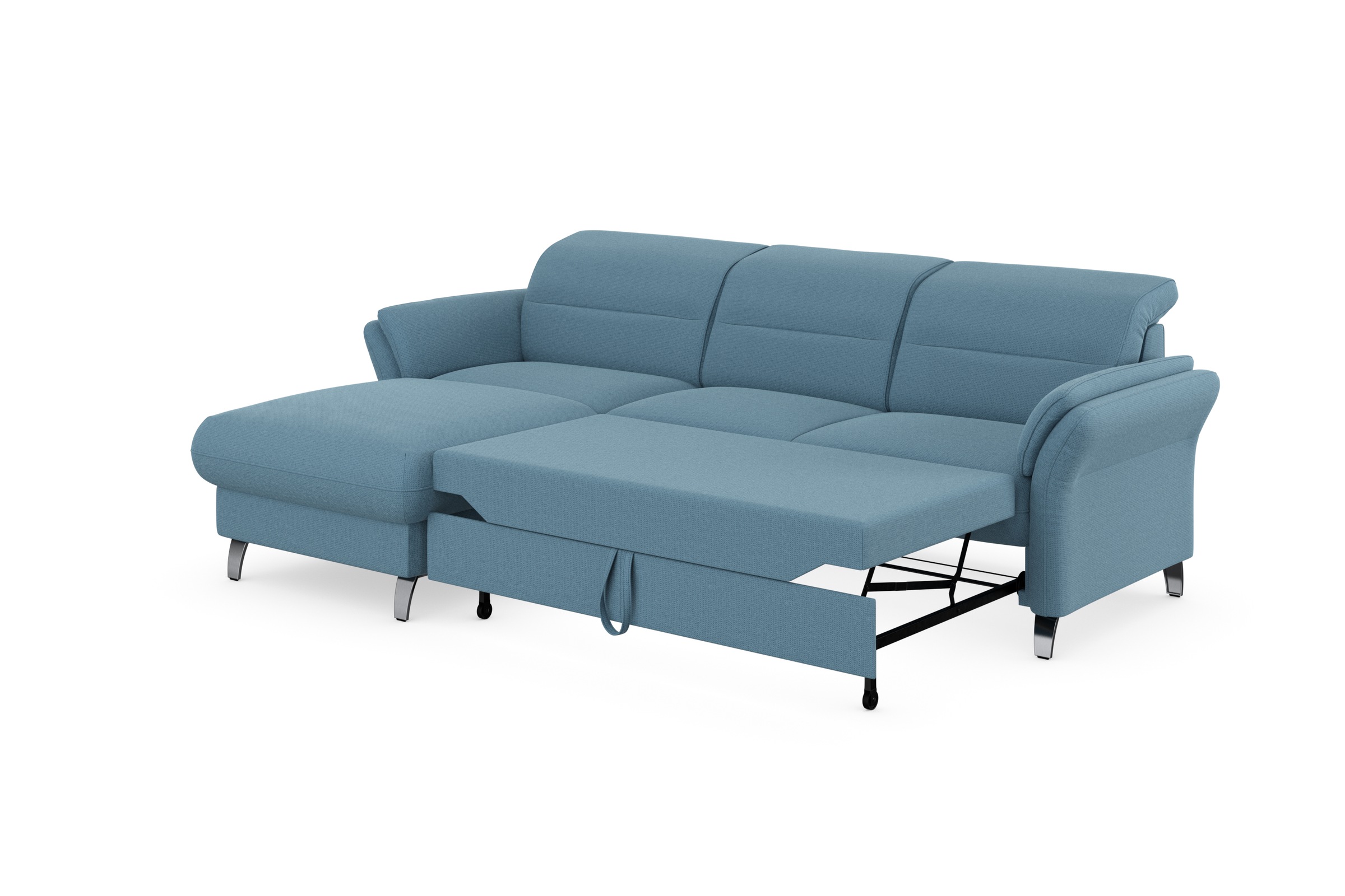 sit&more Ecksofa »Grenoble L-Form mit Federkern«, wahlweise mit Bettfunktion, Bettkasten, Arm- und Kopfteilverstellung