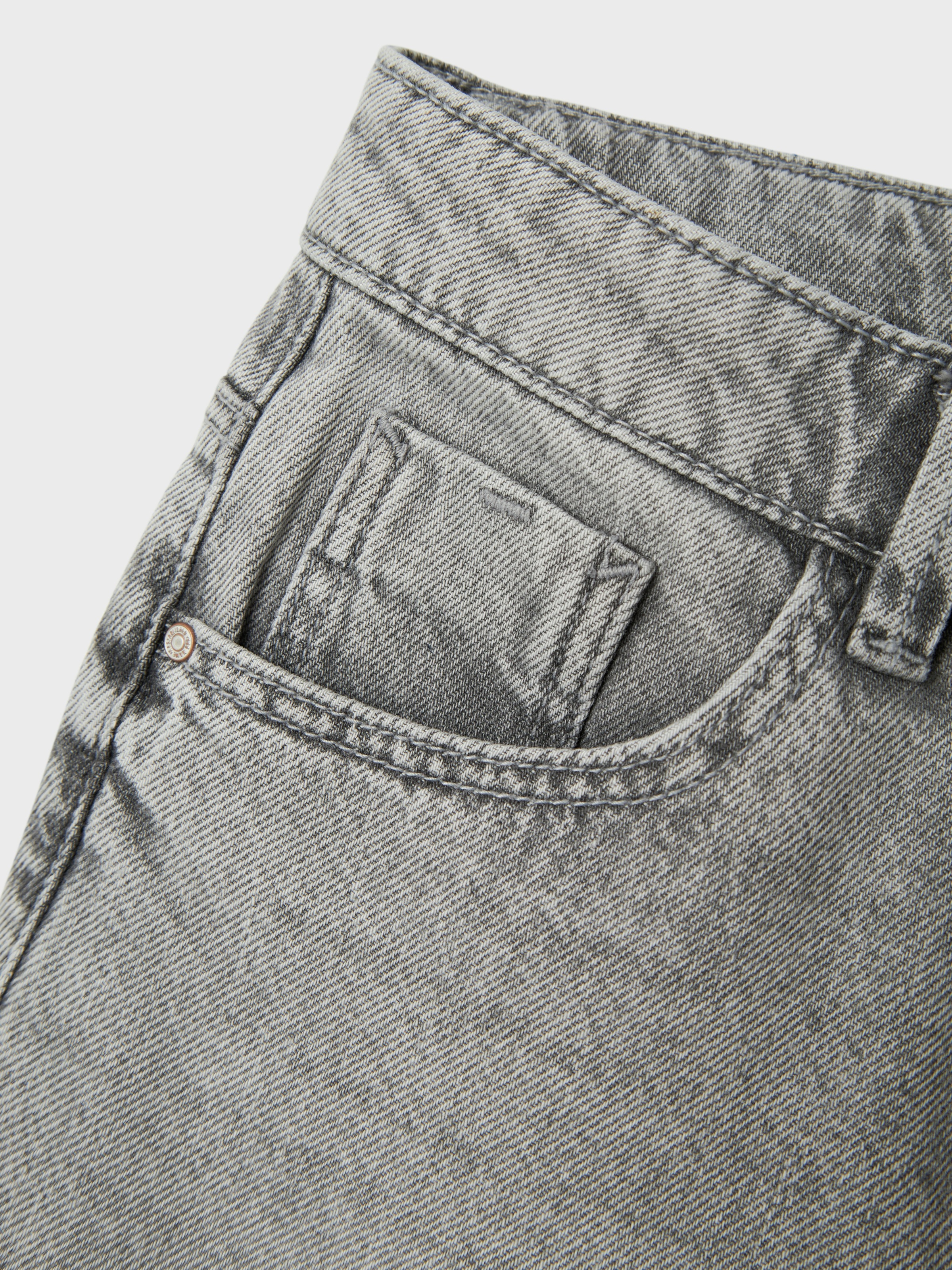 Name It Weite Jeans »NKFROSE für Mädchen mit weitem Bein und klassischem Sitz«, normal, Denim, Abriebeffekte, Reißverschluss