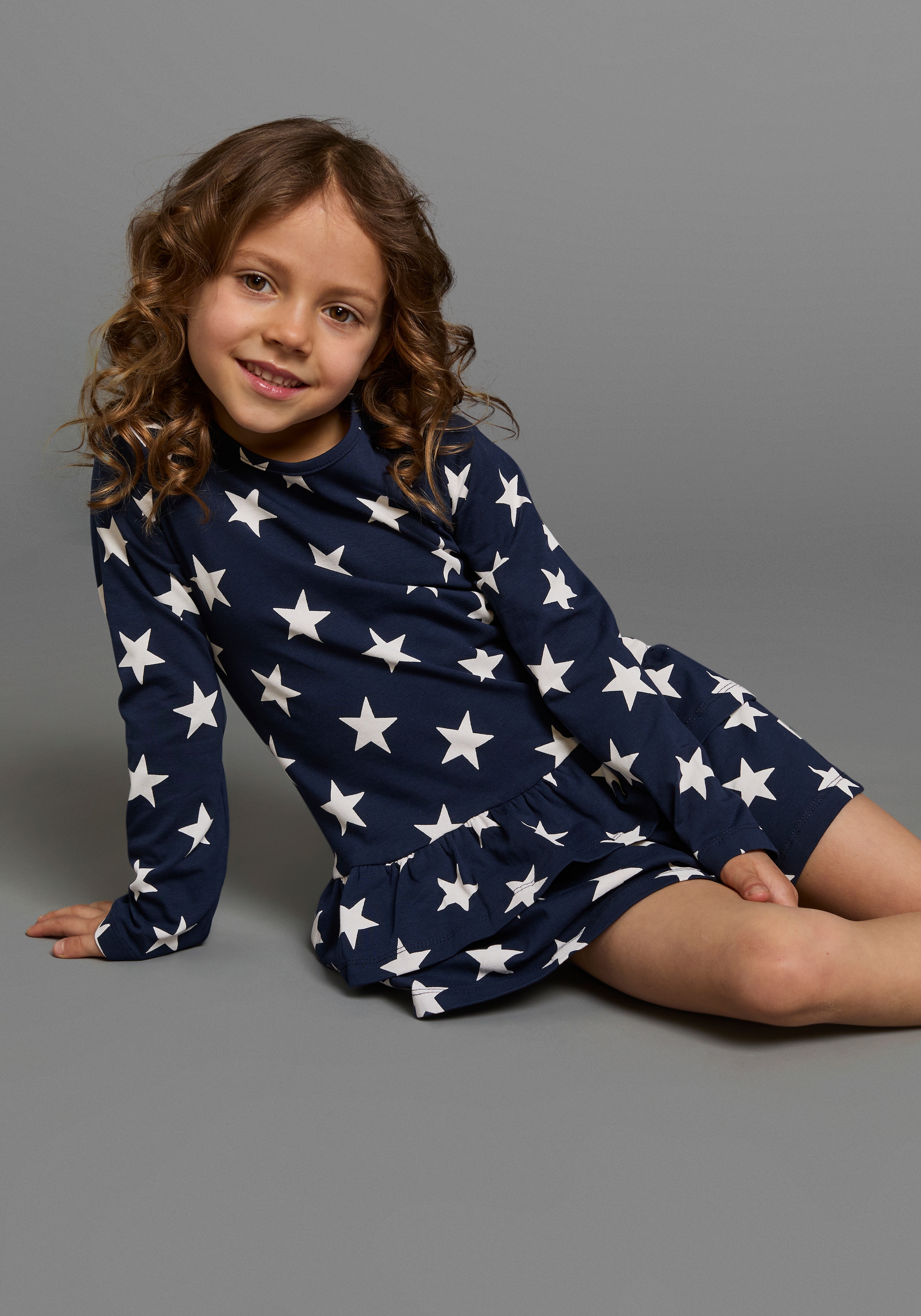 KIDSWORLD Jerseykleid », 2er Pack für kleine Mädchen«, (Packung, 2 tlg.), festliche Anlässe, kniefrei, verspielt, aus Jersey, Langarm