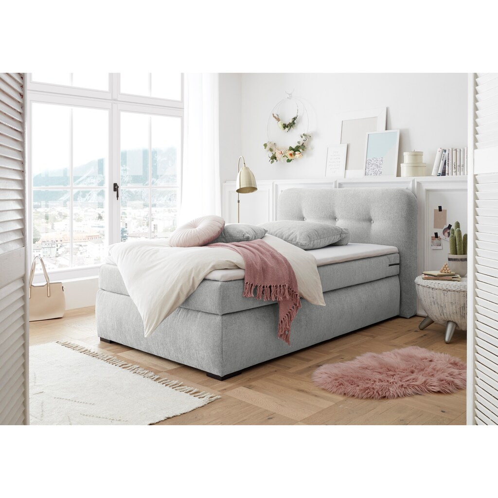 ED EXCITING DESIGN Boxspringbett »La Palma«, inkl. Topper und Bettkasten