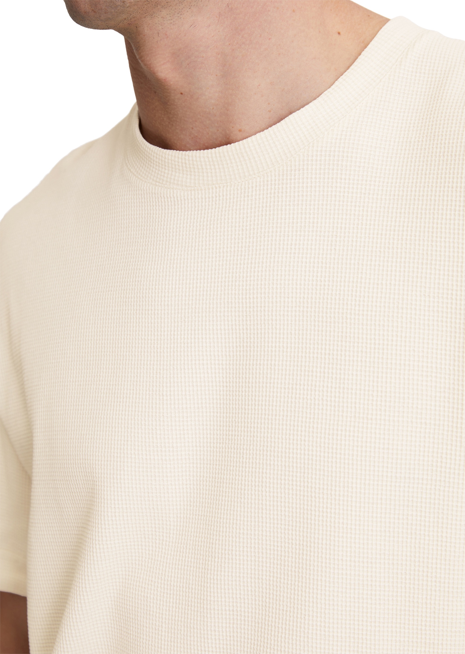 Marc O'Polo T-Shirt »mit feiner Waffelstruktur«