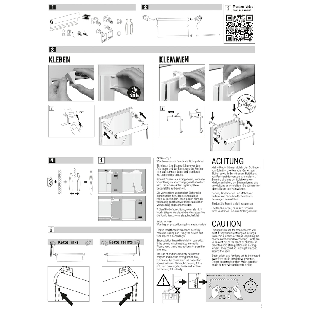 GARDINIA Seitenzugrollo »Easyfix Rollo Triangle«, Lichtschutz, ohne Bohren, freihängend