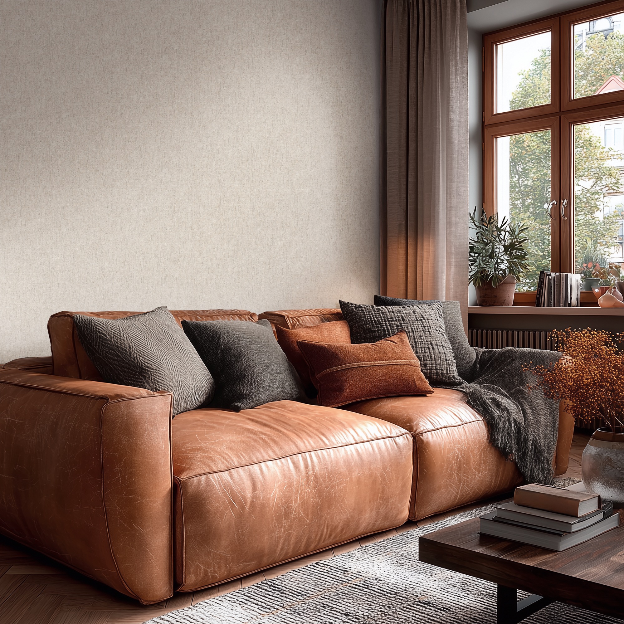 living walls Vliestapete "Vibes & Styles Elina – Soft Texture Vliestapete" uni leicht strukturiert Feine Struktur mit edlem Glanz für eine ruhige, moderne Wandoptik