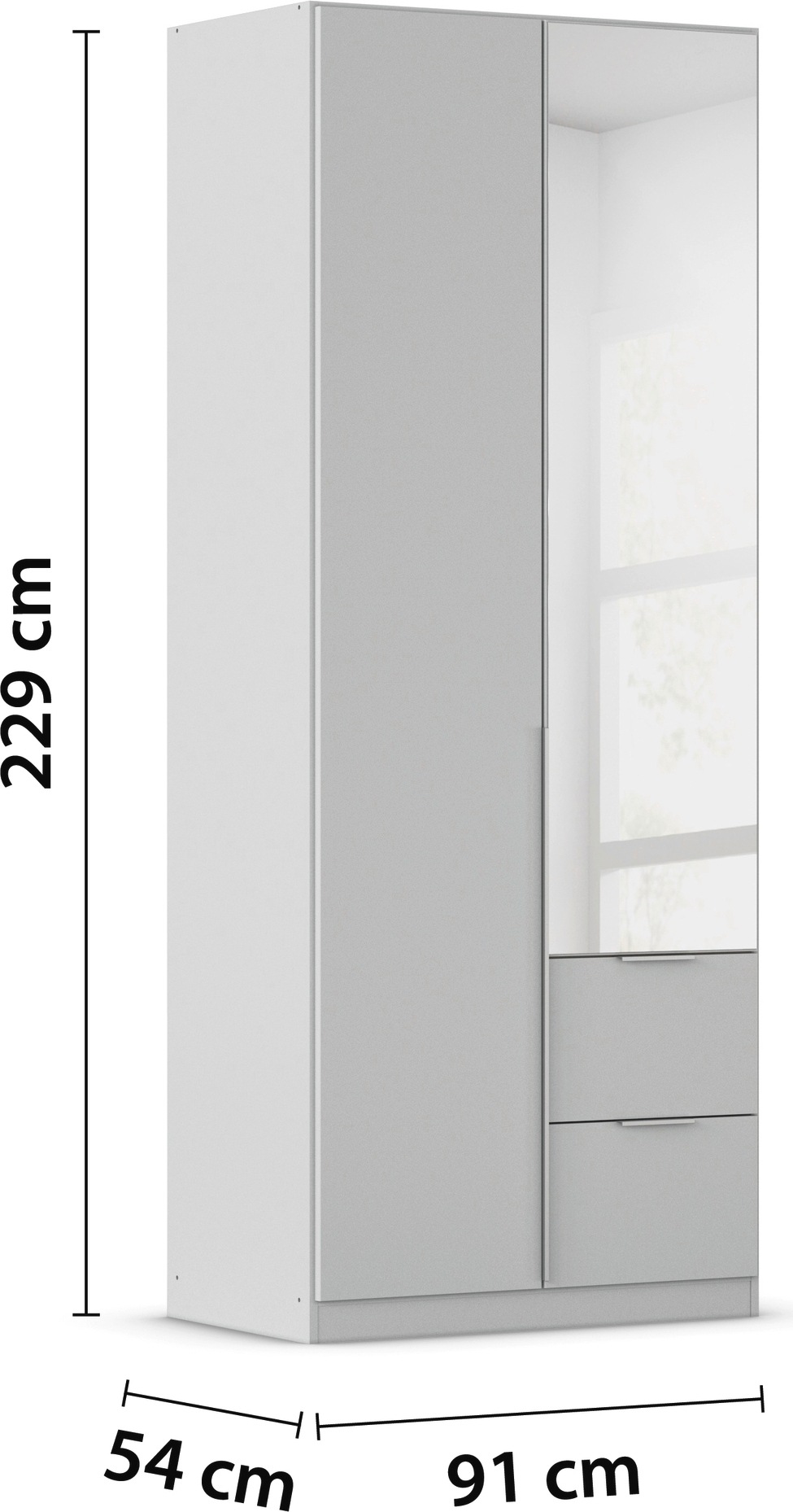rauch Drehtürenschrank »Kleiderschrank Schrank Garderobe AGORDO mit Dekor- oder Hochglanzfront«, (in zwei Griff-Farben mit Dekor- oder Hochglanzfront), mit Außenschubkästen, in 6 Breiten und 2 Höhen MADE IN GERMANY
