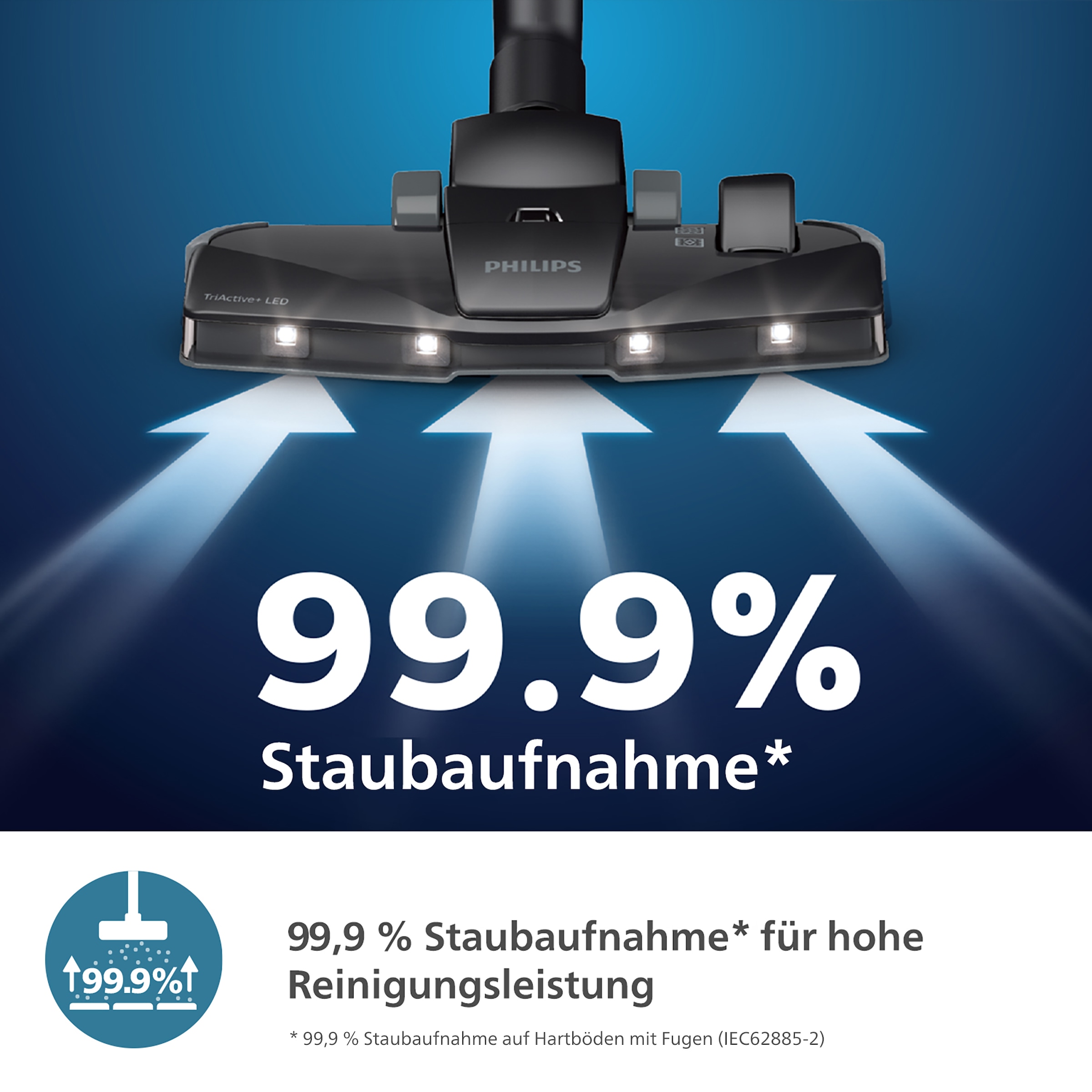 Philips Bodenstaubsauger »XD6142/12 6000 Serie, der Tierfreund mit spezieller Mini-Pet-Düse«, 900 W, mit Beutel, HEPA-Allergiefilter, TriActive+ LED-Düse, 4 l; Tiefschwarz glänzend