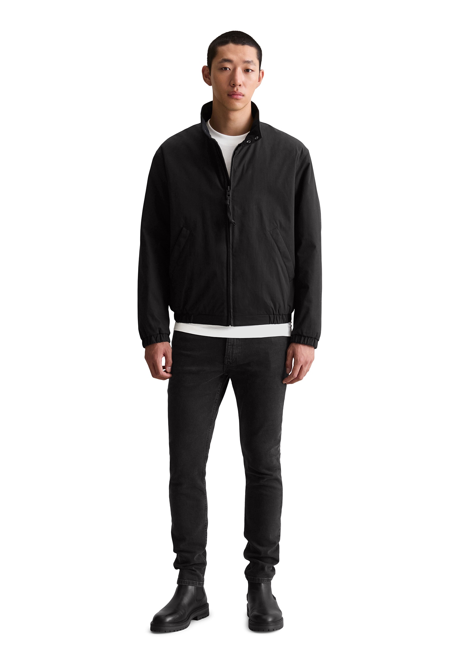 Marc O'Polo DENIM Outdoorjacke »mit elastischem Bund«, ohne Kapuze