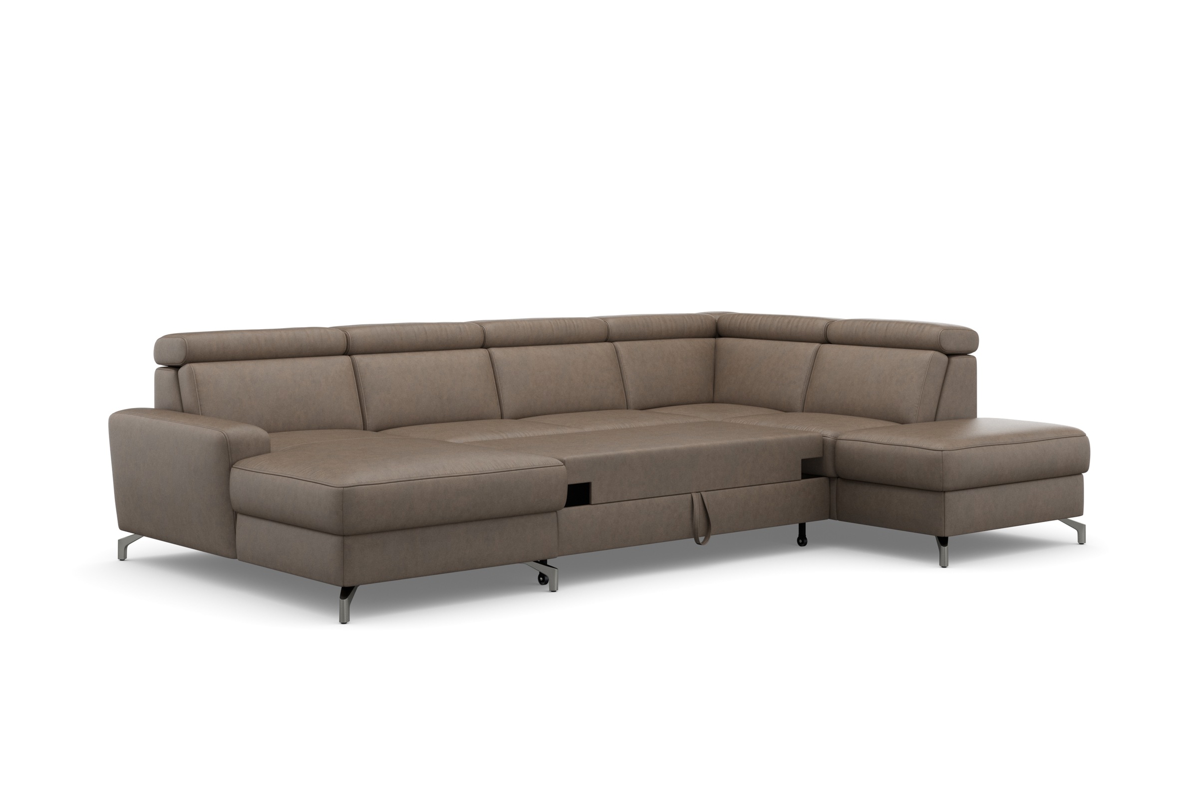 sit&more Wohnlandschaft »Scarlett U-Form«, inklusive Kopfteilverstellung, wahlweise mit Bettfunktion, Bettkasten