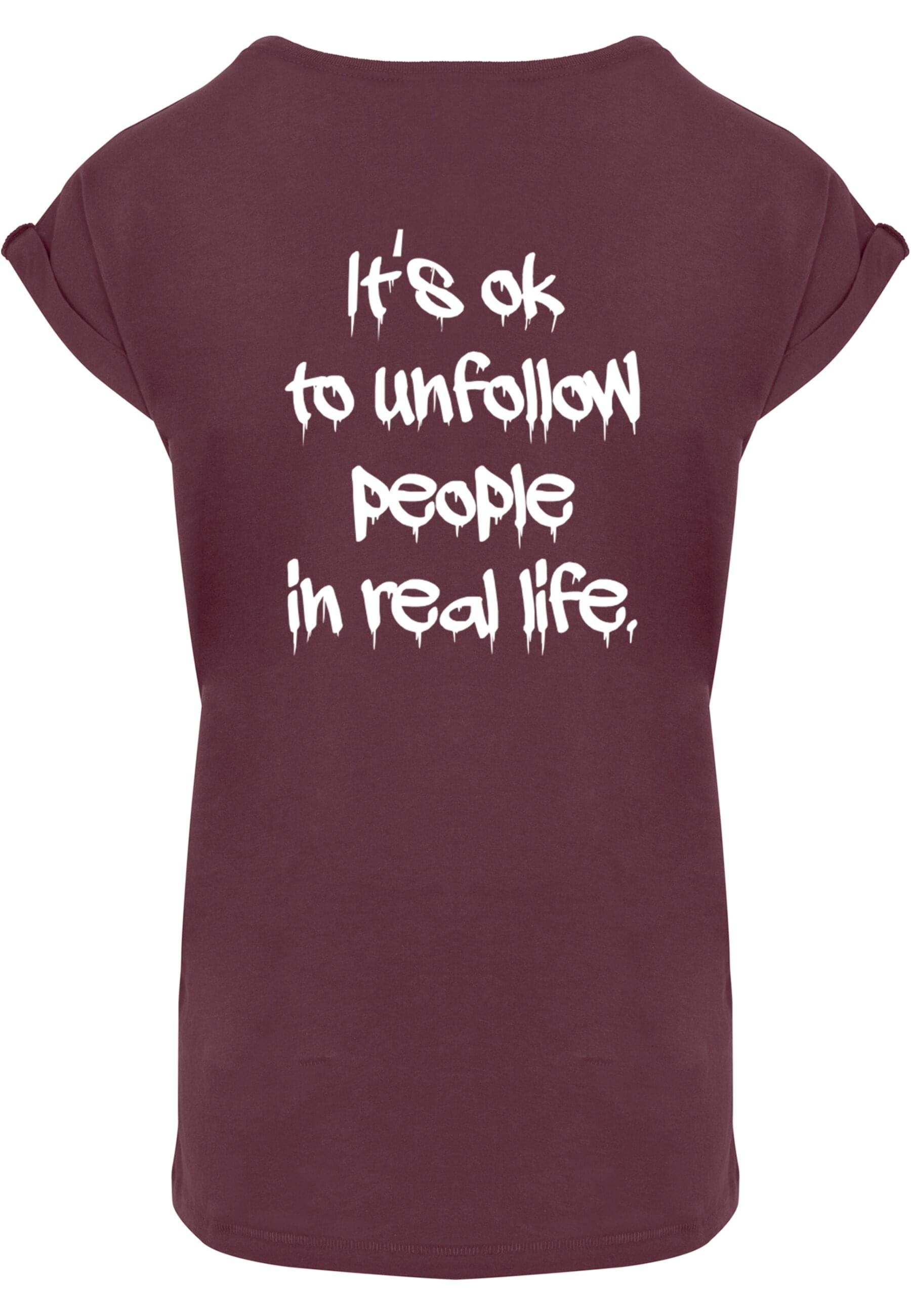 Merchcode T-Shirt "Merchcode Damen Ladies Unfollow Extended Shoulder Tee", günstig online kaufen